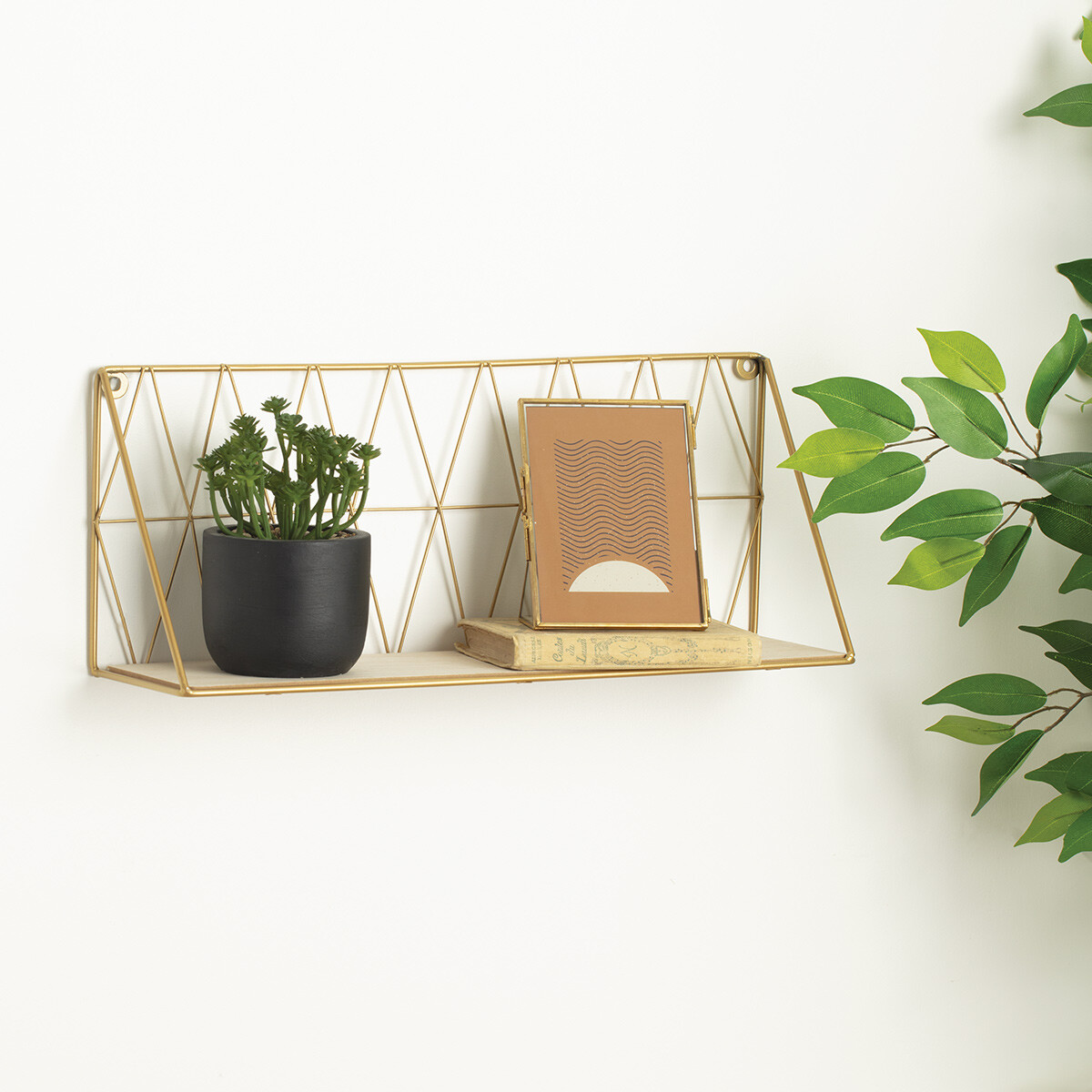 Wall shelf "Anna" Gold, 48x20 cm