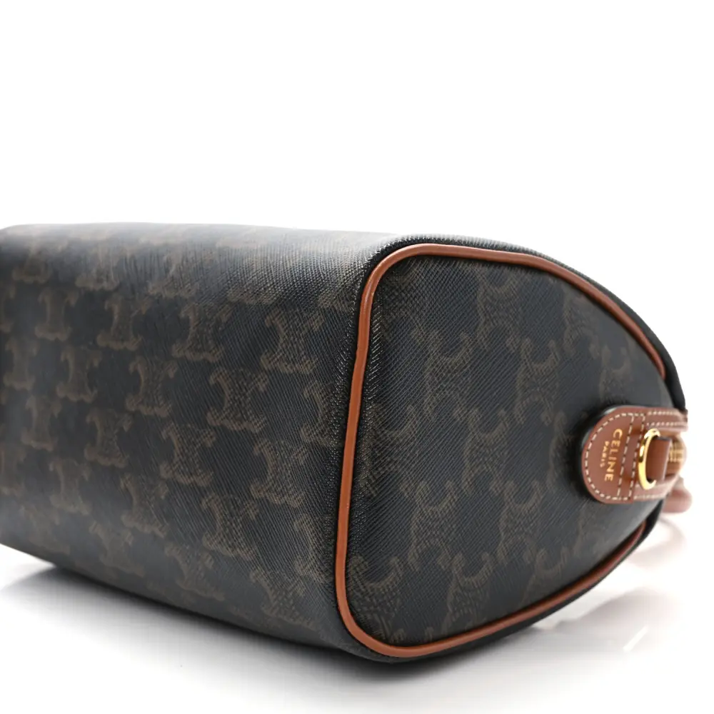 Superfake Celine Small Boston Bag – Triomphe Canvas & Calfskin1:1High-quality replica