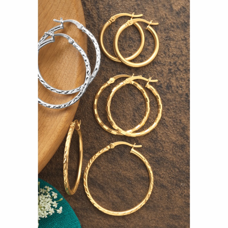 3-Pair Hoop Set - MIDNIGHT VELVET CATALOG