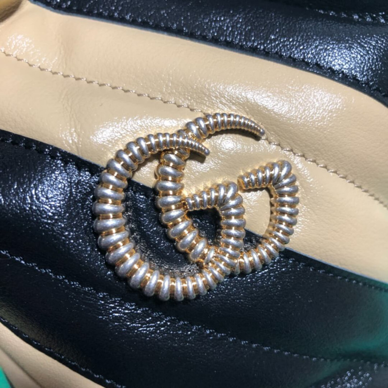 Replica Gucci Gg Marmont Mini Bucket Bag 575163 Beige/Black1:1High-quality replica
