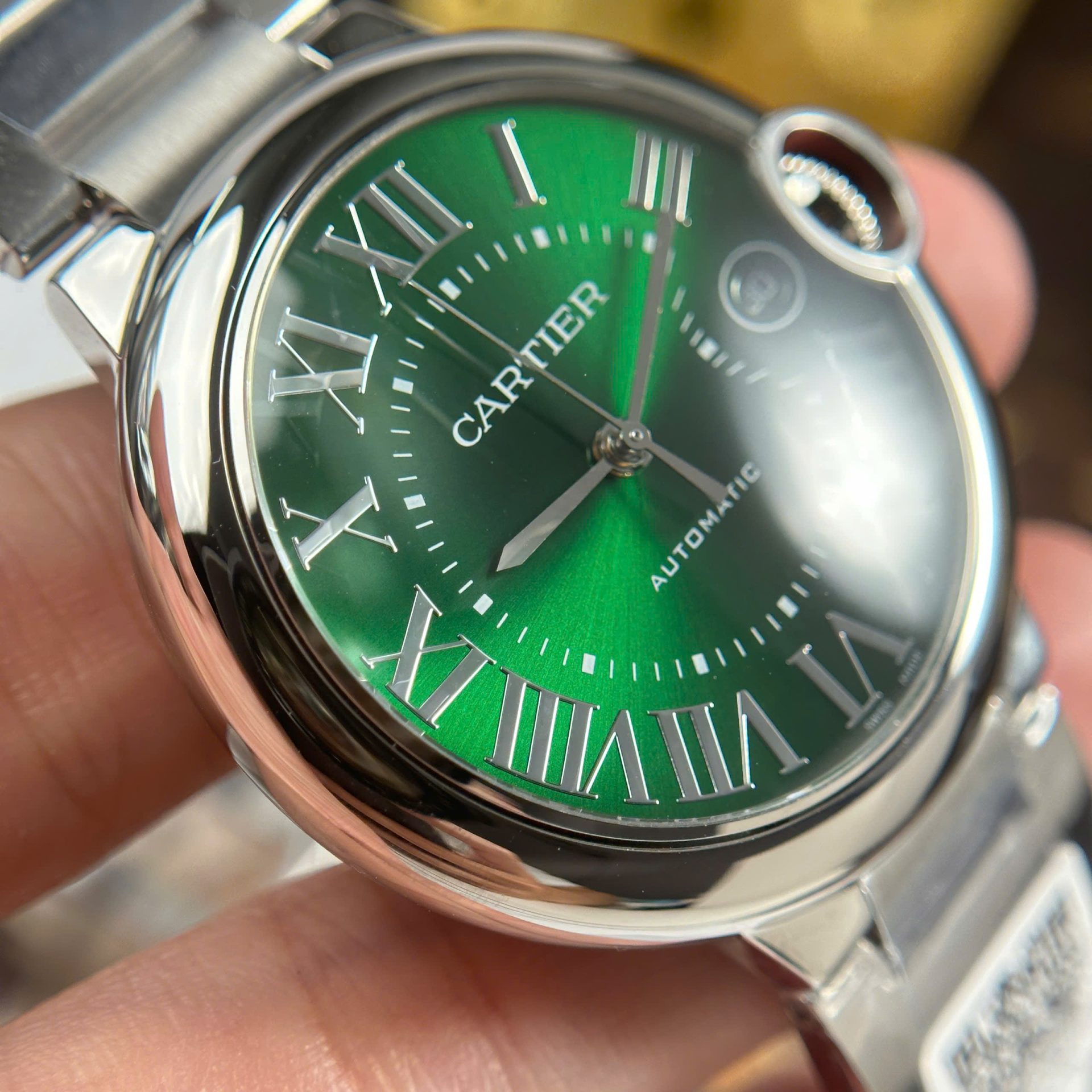 Cartier Ballon Bleu Best Replica Watch Green Dial Metal Wire AF Factory 40mm - Top club