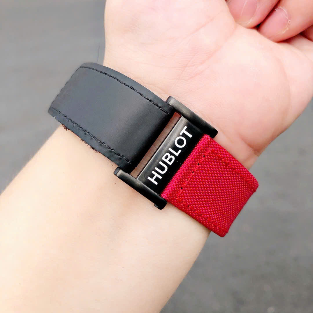 Hublot Big Bang Unico Red Carbon Replica Watches Best Quality Fabric Strap 45mm - Top club