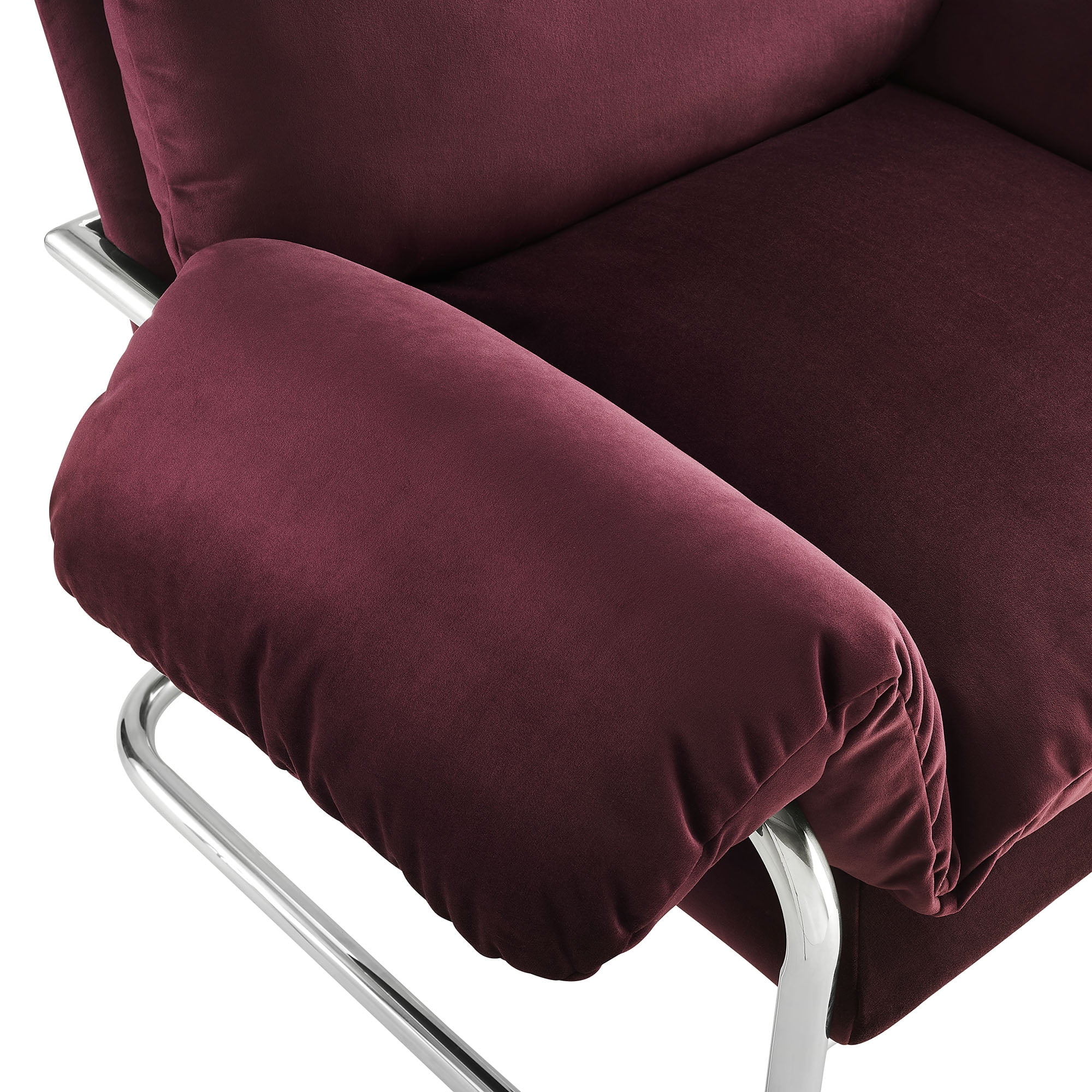 Accent Chair, Brown, Velvet, Living Room Lounge Cafe Lobby Hospitality Restaurant, Modern Contemporary, HB37765 - Image 17