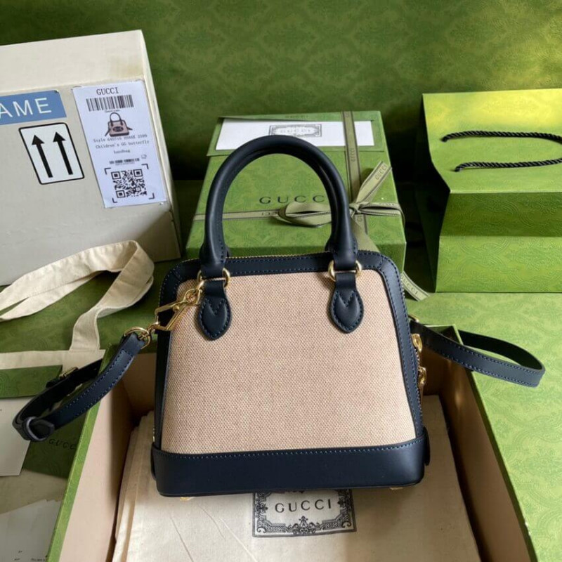 Replica Gucci Horsebit 1955 Mini Top Handle Bag 640716 In Beige Canvas1:1High-quality replica