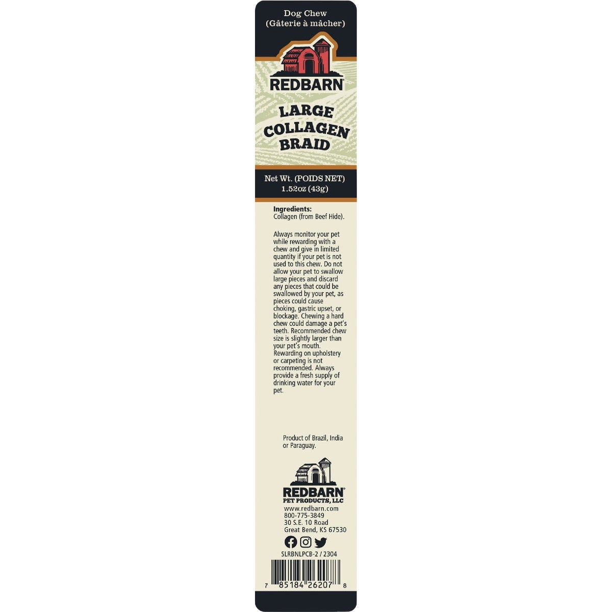 Redbarn Large Collagen Braid Dog Treat