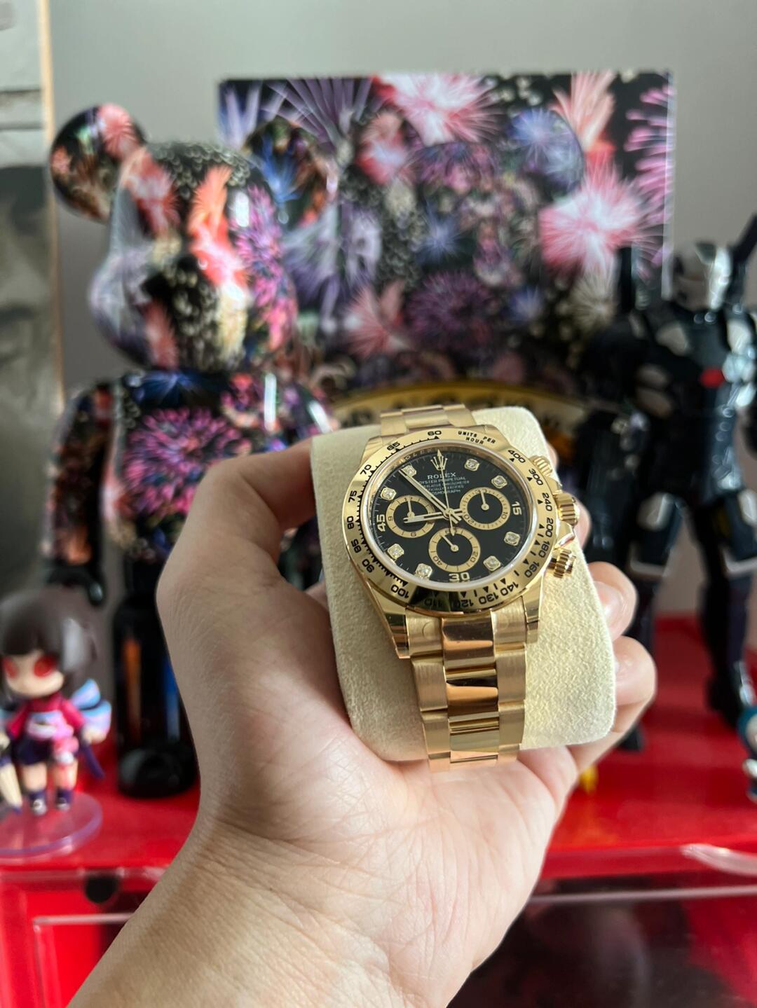 Rolex Yellow Gold Cosmograph Daytona 40 Watch – Black Diamond Dial – 116508 bkd(1:1 replica) - Elite Watch Atelier