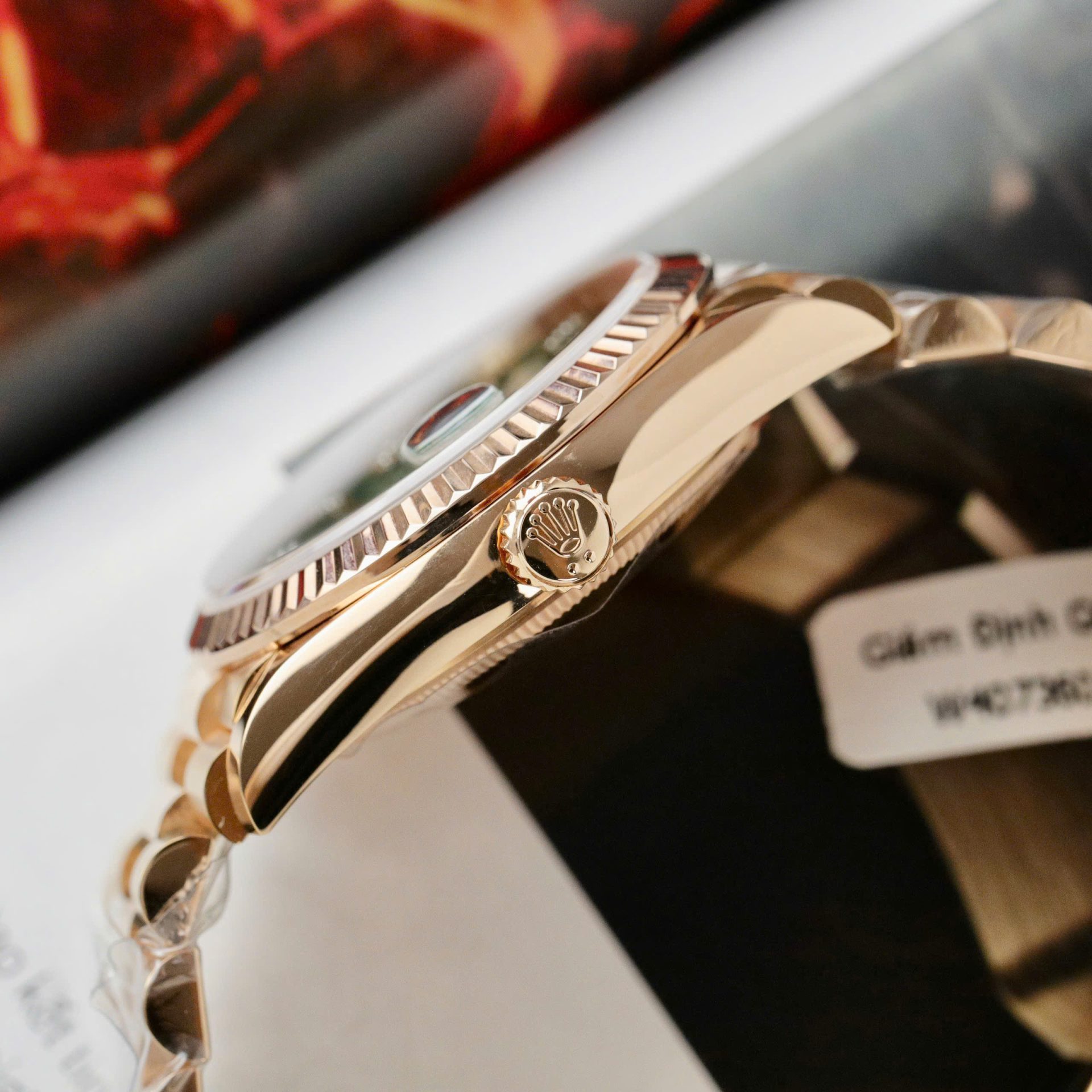 Rolex Day-Date 128235 Dial Aventurine Replica Watch Custom Gold Wrapped 36mm - Elite Watch Atelier