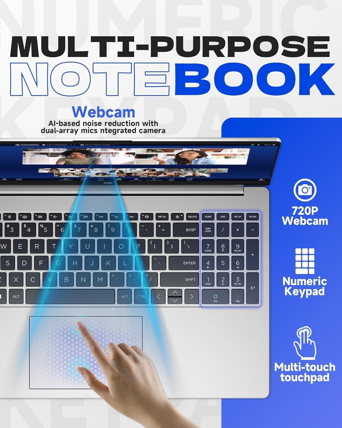 HP New 15.6 inch Laptop Computer  2025/2026 Edition  Intel 4 cores N100 CPU  32GB RAM  2TB SSD  Ultra-Quiet Design  Long Battery Life  Windows 11 Pro with Microsoft Office
