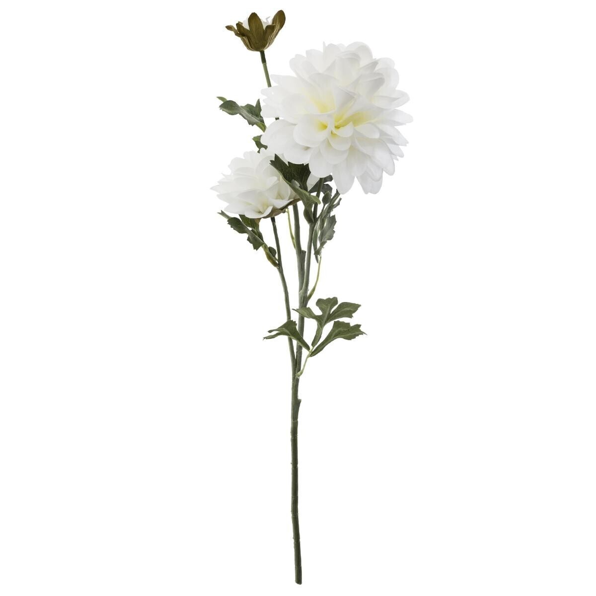 Artificial dahlia stem White, H.62 cm