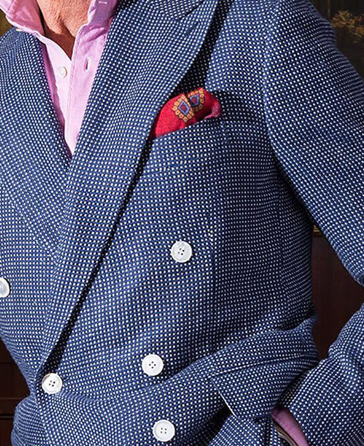 Fashion Polka Dot Lapel Collar Double Breasted Pockets Blazer