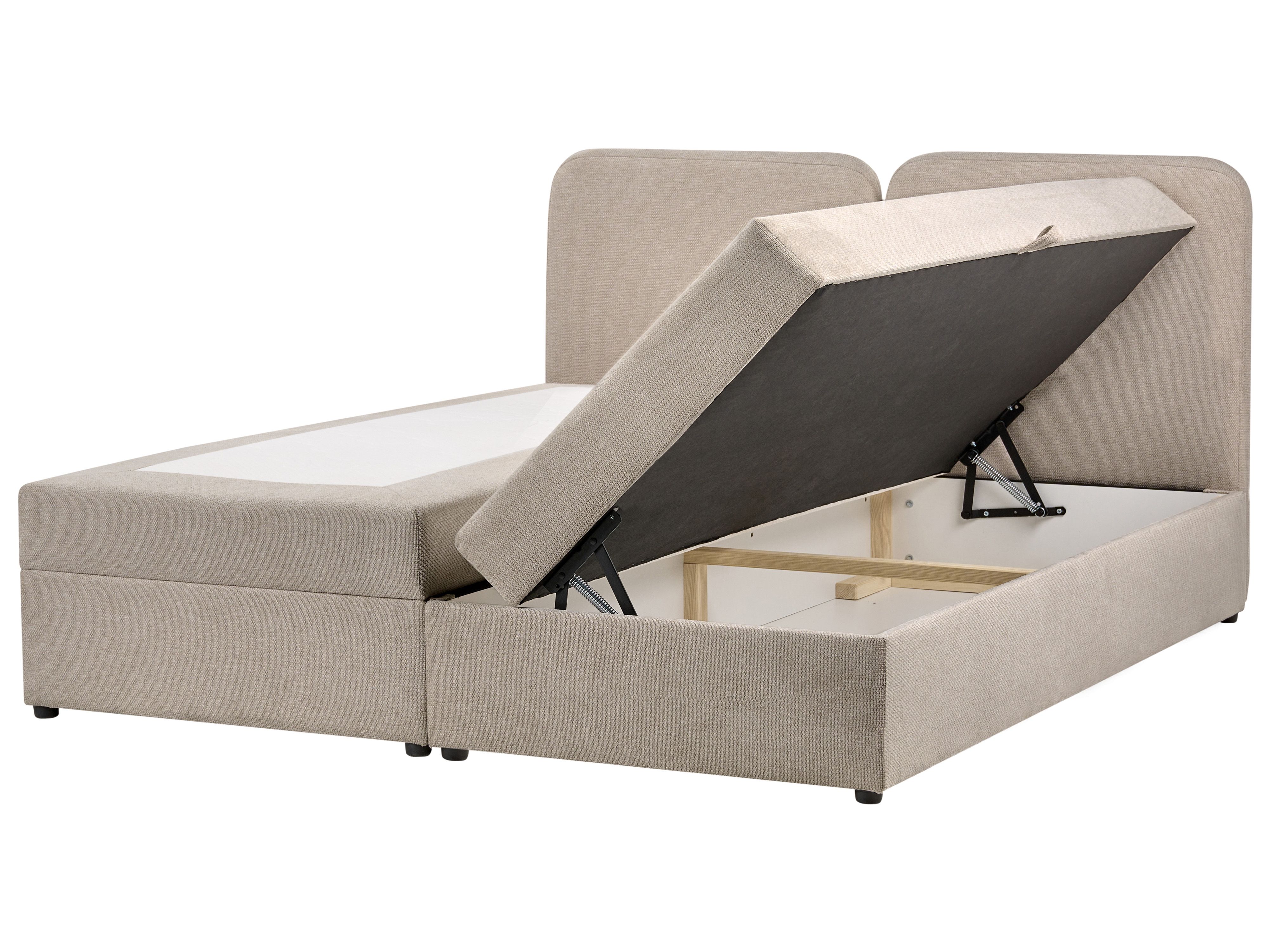 Divan Bed with Storage Fabric CHANCELLOR 180 x 200 cm (EU Super King) Taupe