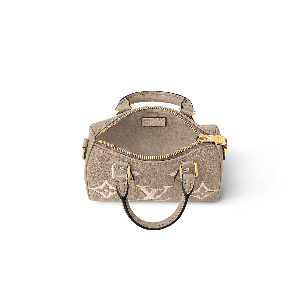 Louis Vuitton Nano Speedy Monogram Empreinte Leather Tourterelle / Crème1:1High-quality replica