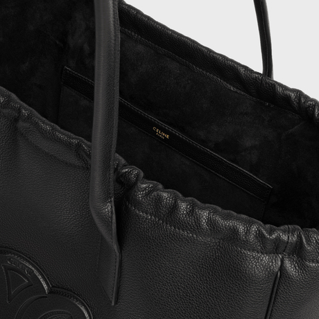 Replicate CABAS DRAWSTRING CUIR TRIOMPHE IN GRAINED CALFSKIN BLACK(1:1 replica)1:1High-quality replica