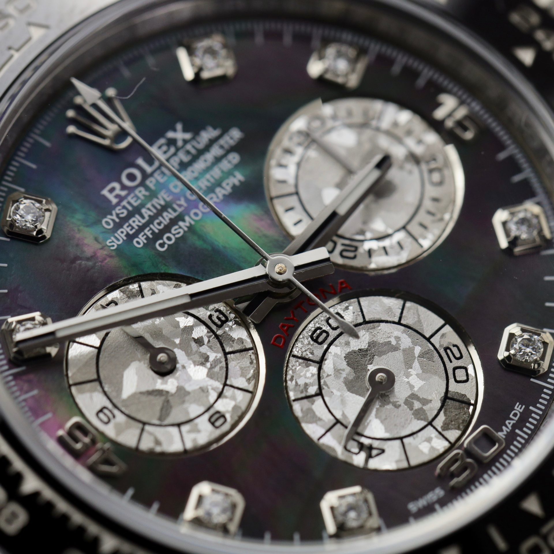Rolex Replica Watch Daytona Dial Mother Of Pearl   Moissanite Diamonds Custom 40mm - Elite Watch Atelier