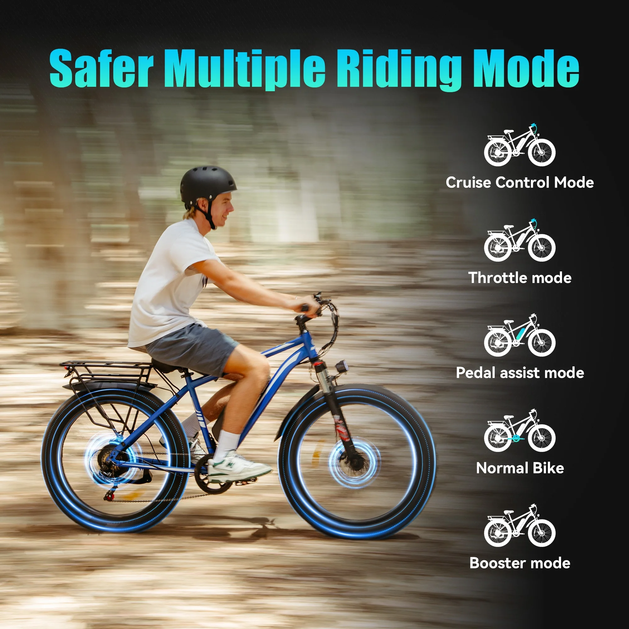 AMYET EB26 Electric Bike for Adults, 26*4.0 Fat Tire E-Mountain Bicycle,Peak 1500W Motor 48V 15Ah 7-Speed Ebike UL2849 - Image 47