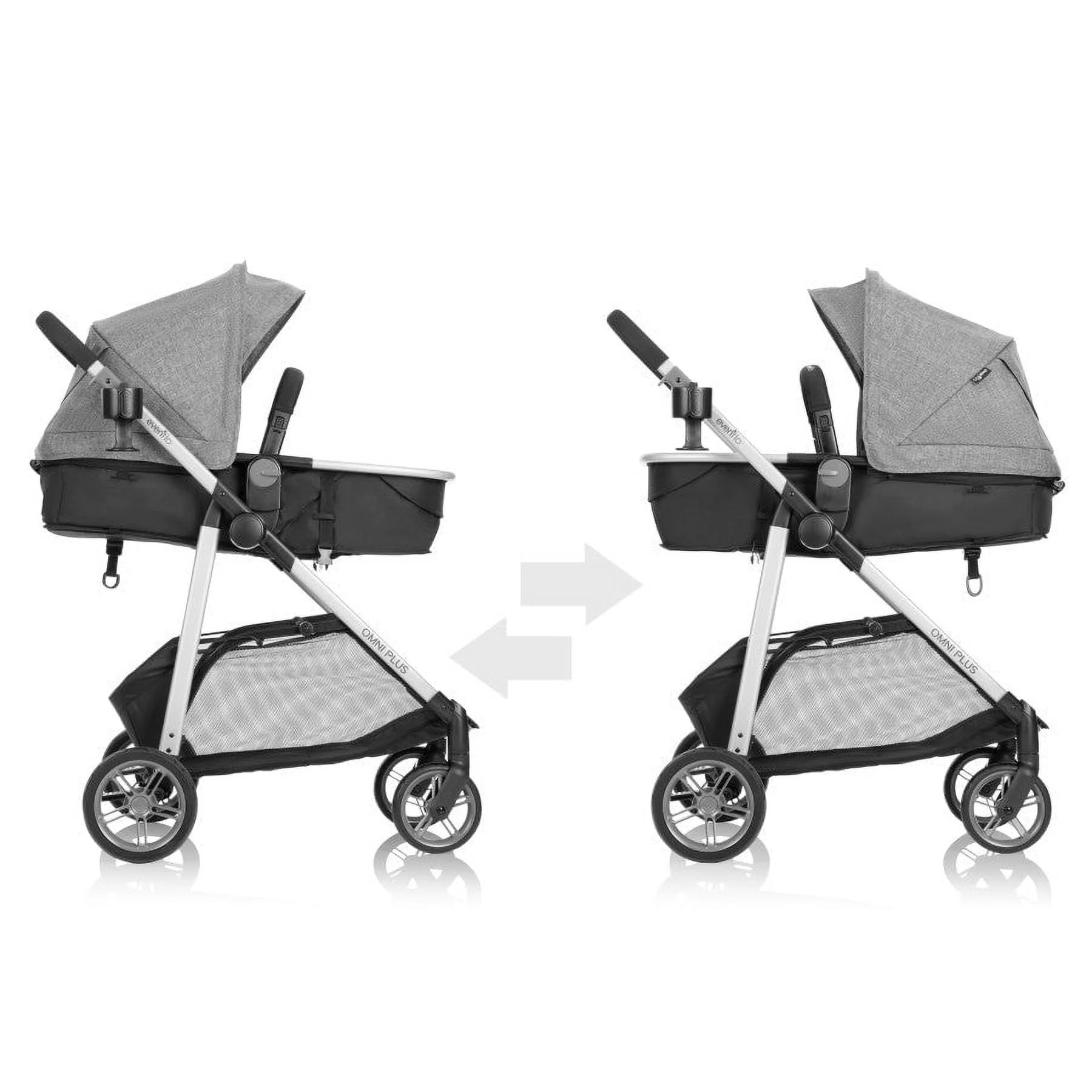 Evenflo Omni Plus Modular Travel System with LiteMax Sport Infant Car Seat, Mylar Gray, Unisex - Image 46