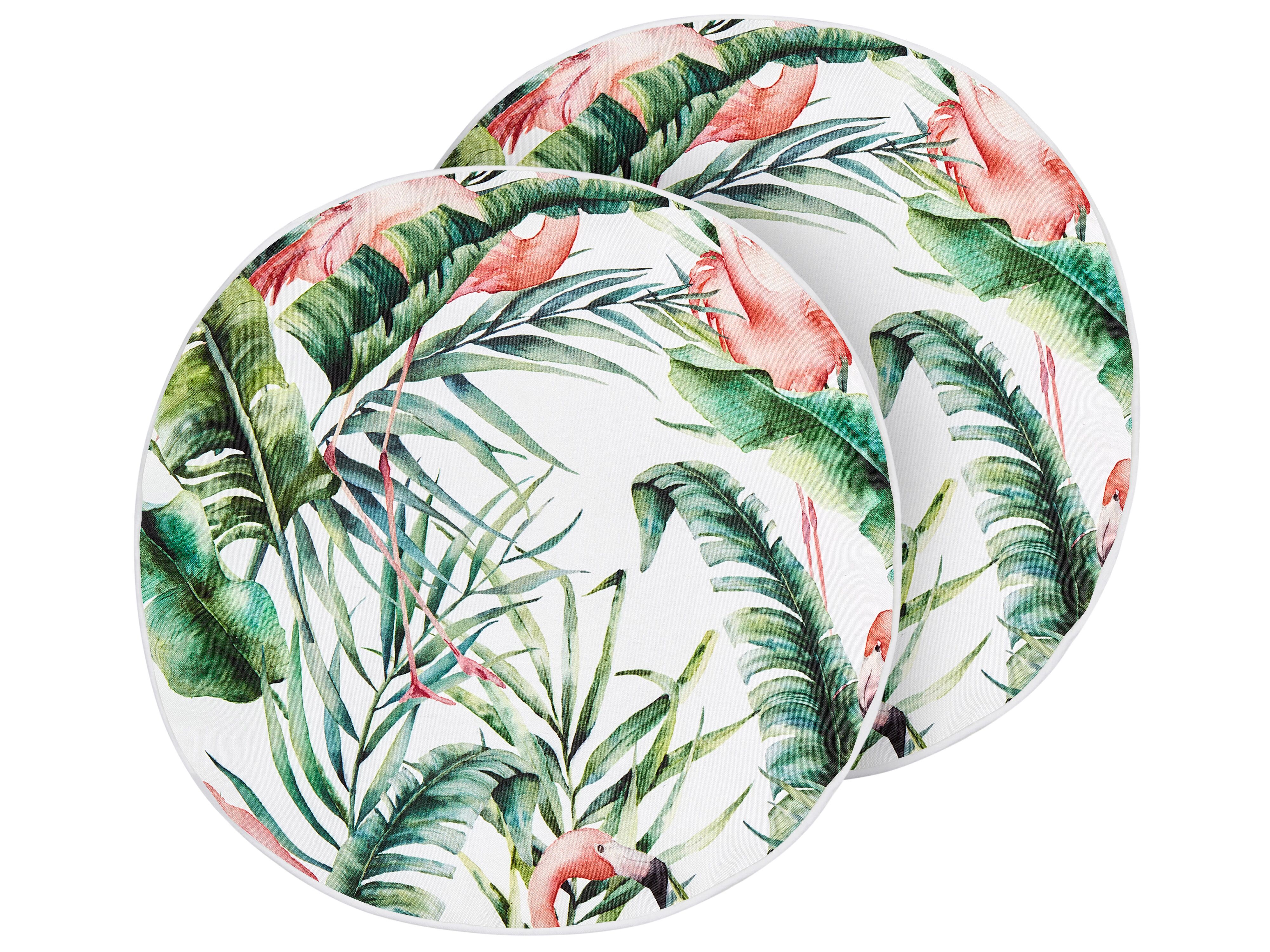 Set of 2 Outdoor Cushions ELLERA Animal Pattern 40 x 40 cm Green