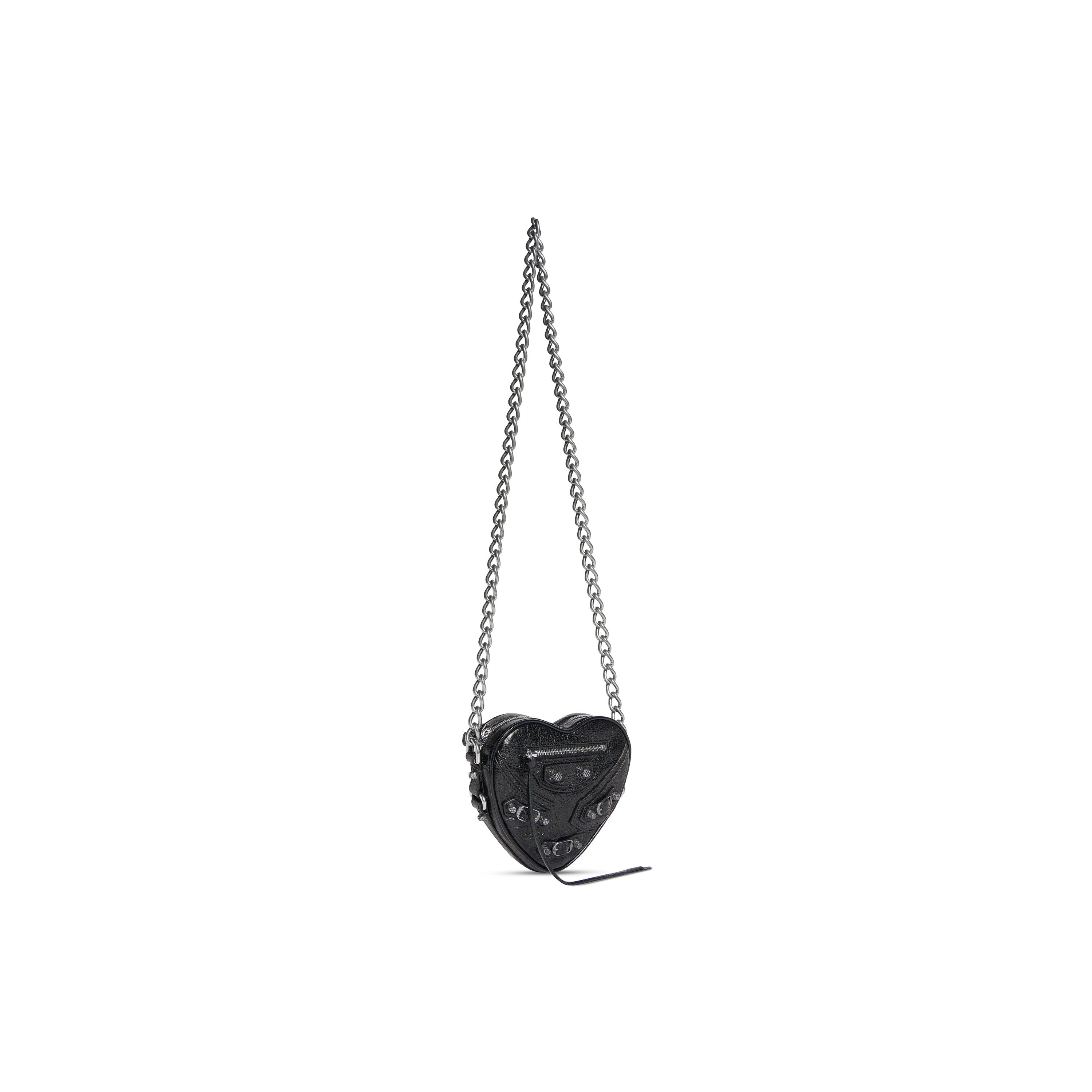 WOMEN'S LE CAGOLE HEART MINI BAG IN BLACK - Replicaclubs