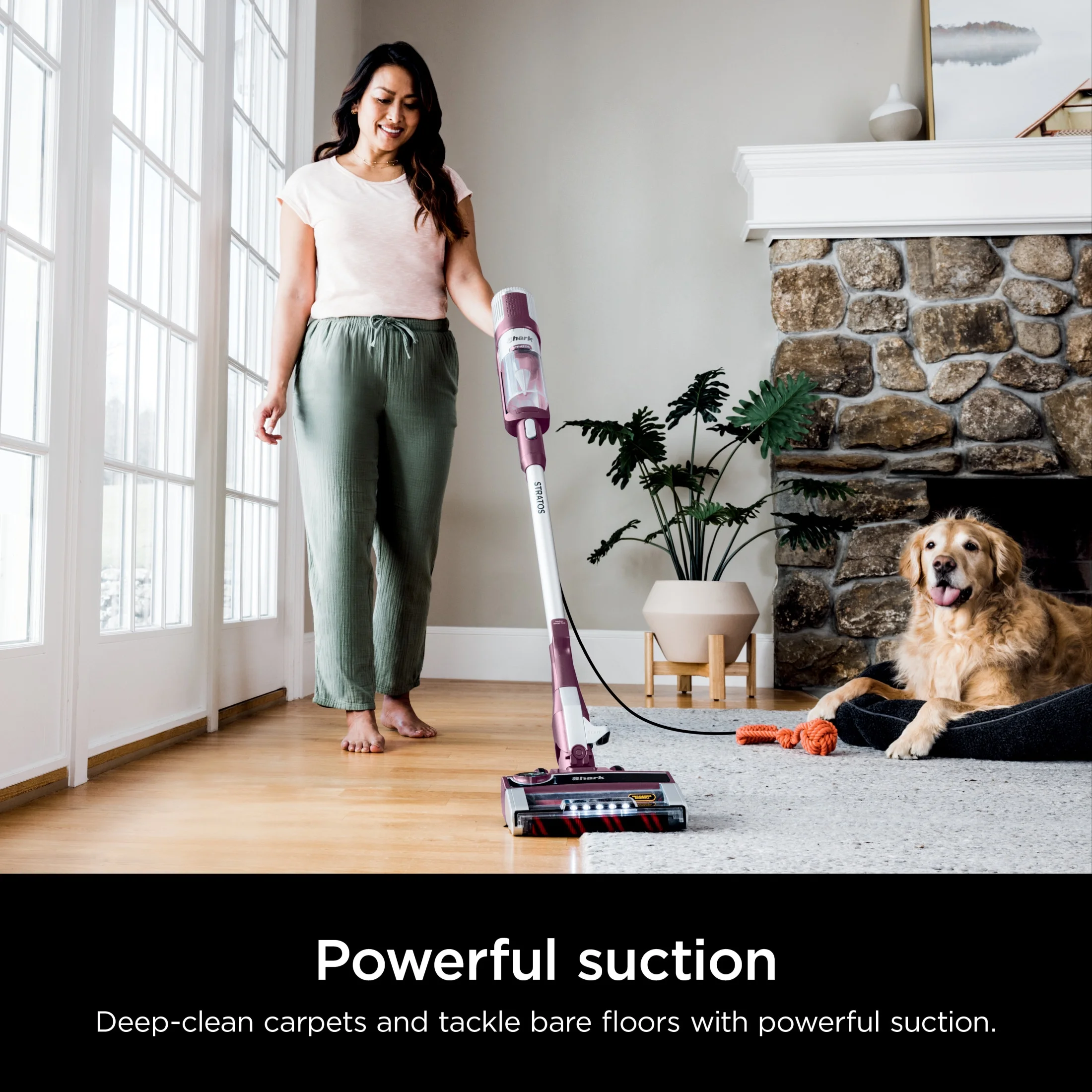 Shark Stratos? UltraLight Corded Stick Vacuum with DuoClean? PowerFins? HairPro?, Self-Cleaning Brushroll, and Odor Neutralizer Technology, HZ3000