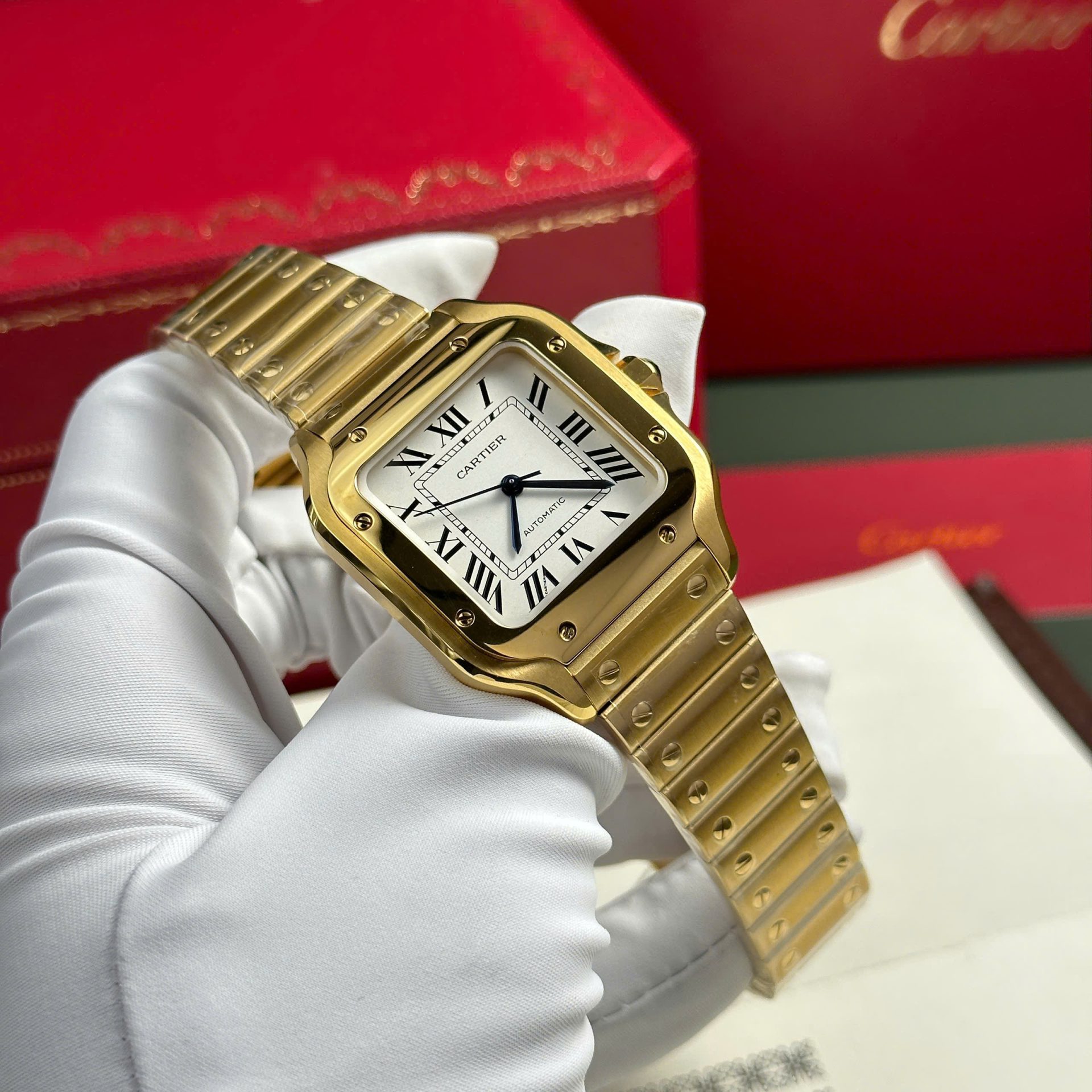 Cartier Santos Womens White Dial Best Replica Watch BV Factory 35.2mm - Top club