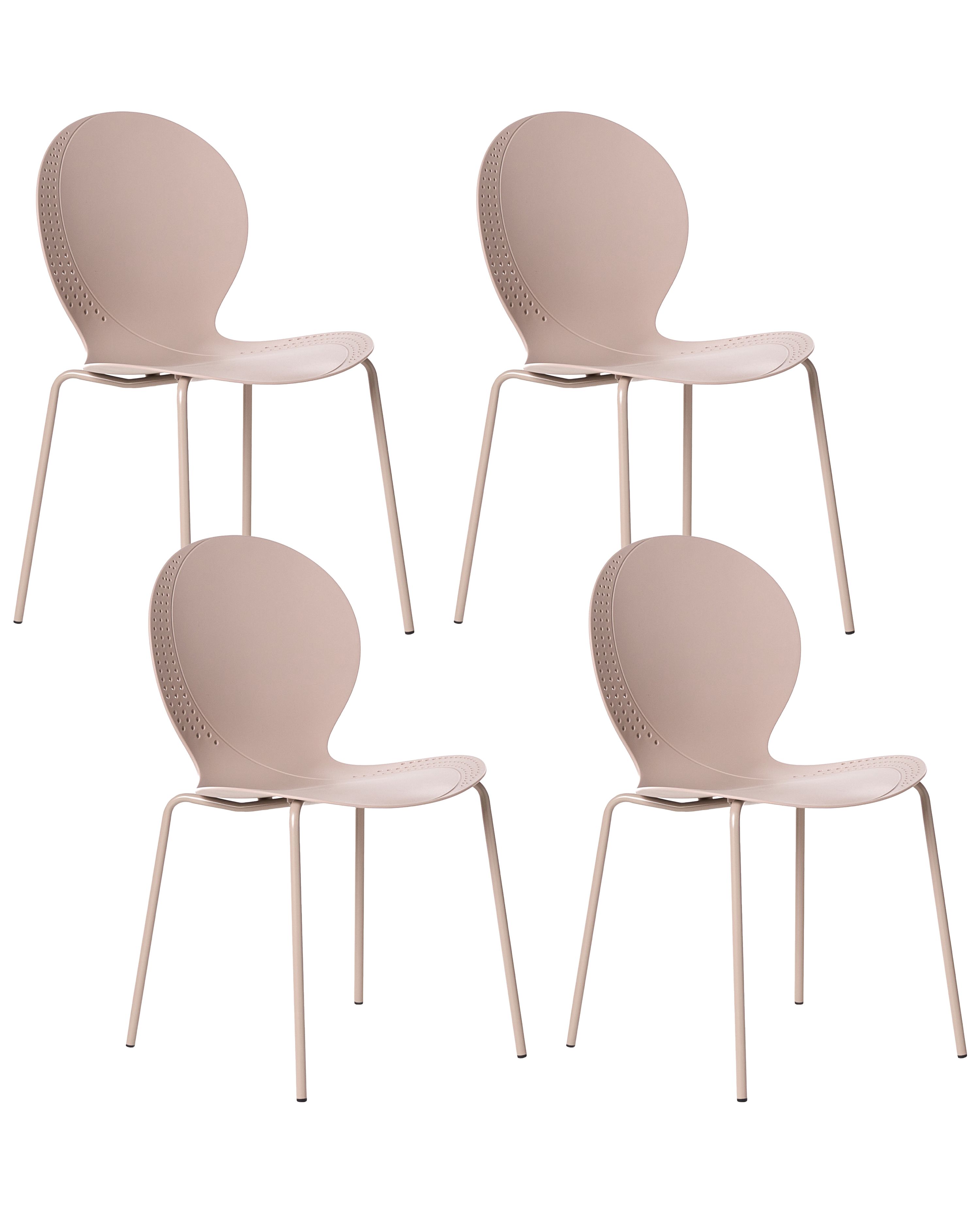 Set of 4 Garden Chairs MILOS Stacking Beige