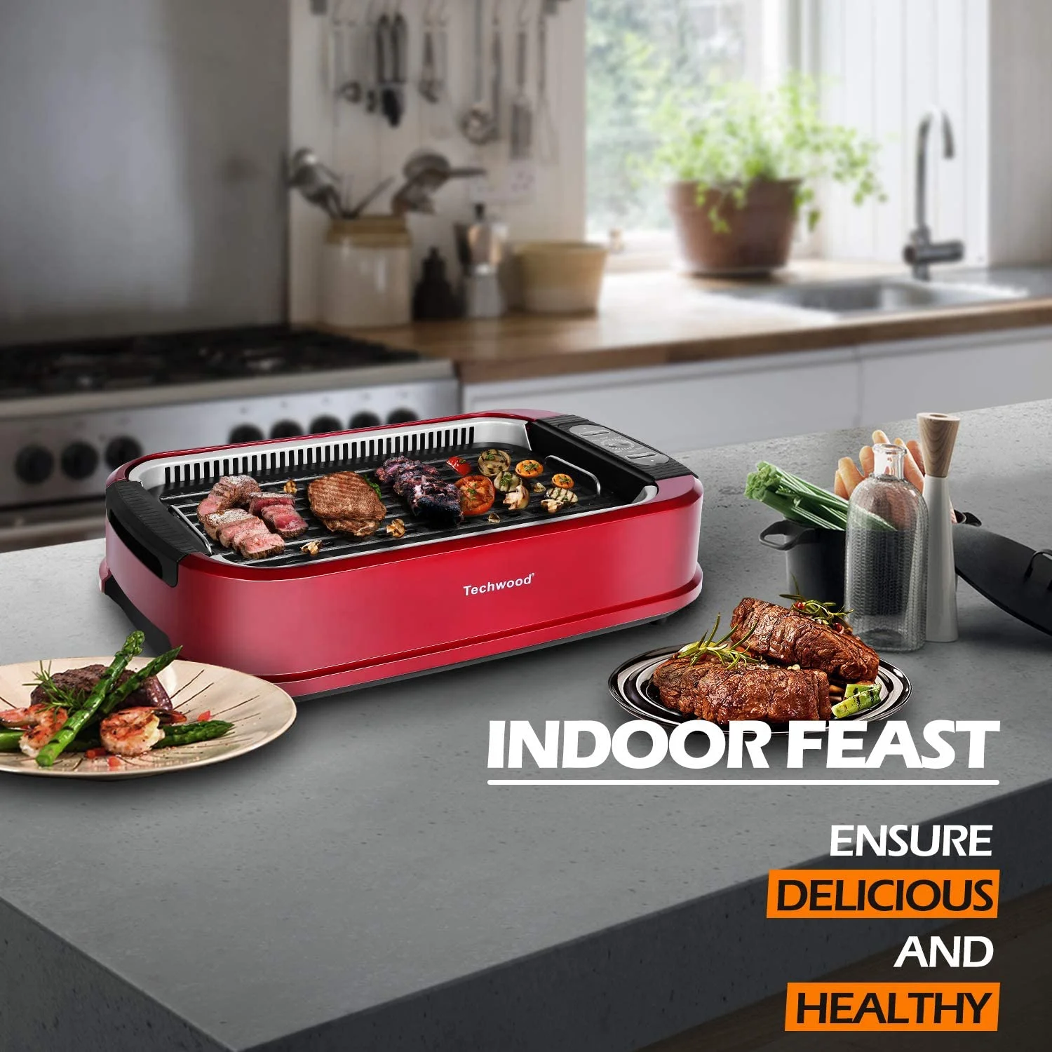Techwood Indoor Smokeless Grill, 1500W, Black, Electric Portable Korean BBQ Grill with Tempered Glass Lid - Image 26