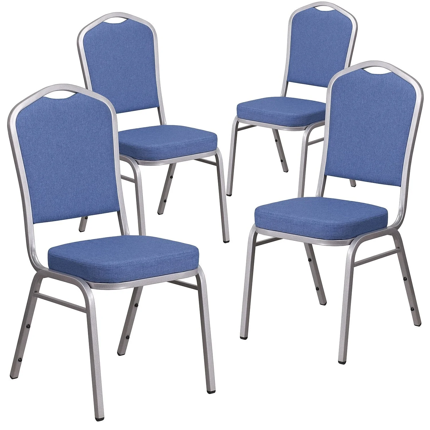 Flash Furniture 4 Pack HERCULES Series Crown Back Stacking Banquet Chair in Black Patterned Fabric - Gold Vein Frame - Image 14