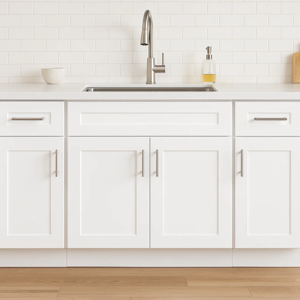 Design House Brookings Ready to Assemble Shaker Sink Base Kitchen Cabinet (33 x 34.5 x 24), Sherwin Williams? White
