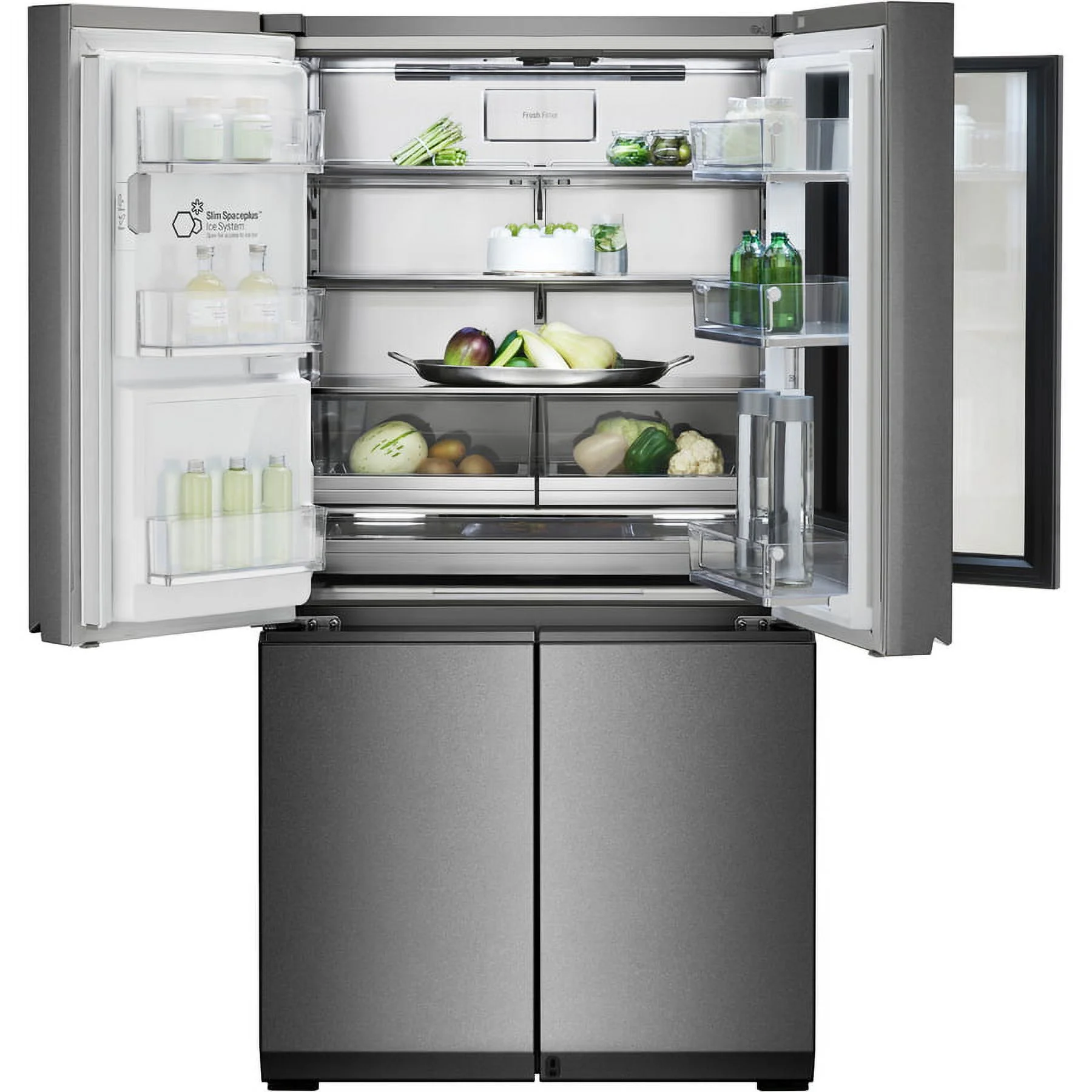 LG Freestanding French Door Refrigerator, Gray - Image 4