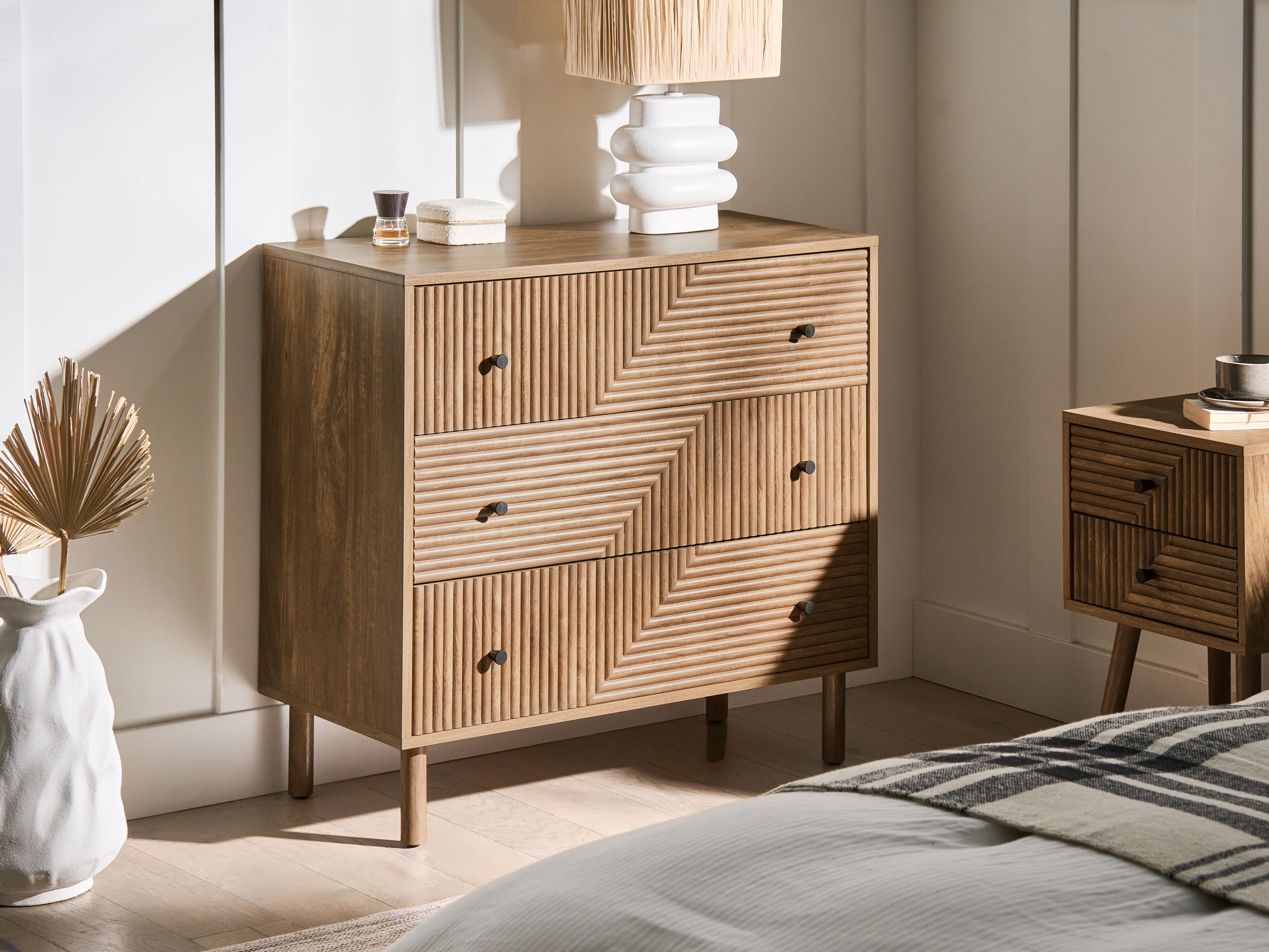 3 Drawer Chest RONGE Light Brown
