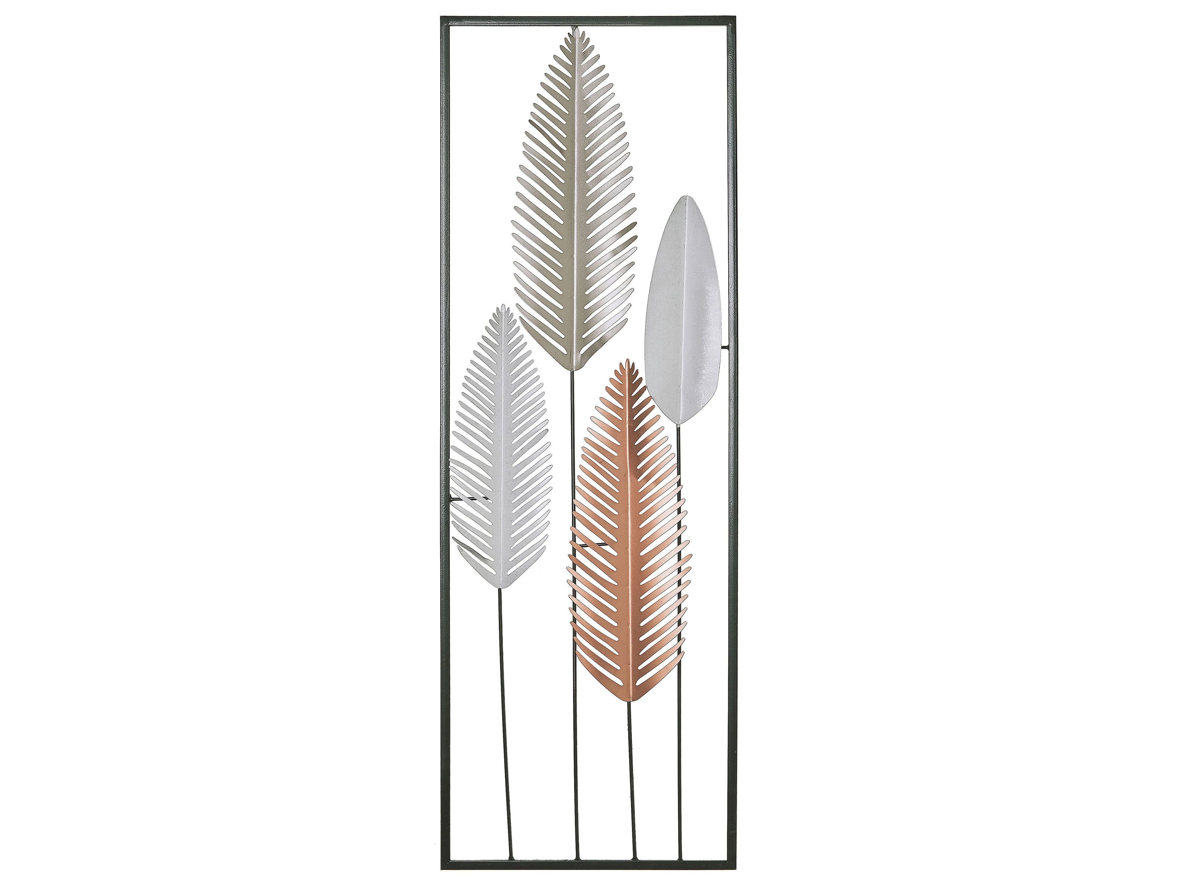 Wall Decor Leaf NIOBIUM Metal 90 cm Silver