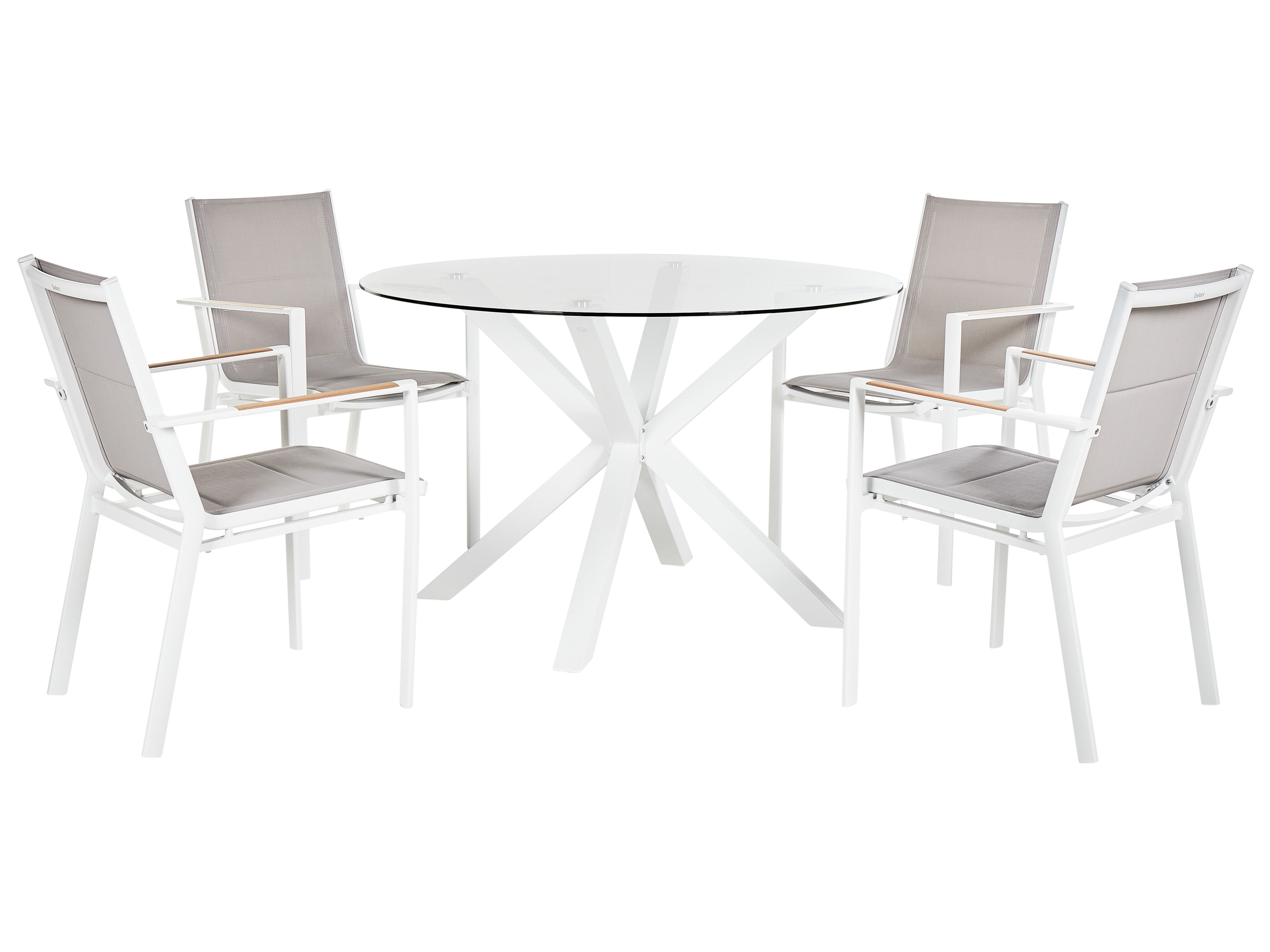 Garden Dining Set 4 Seater MALETTO/BUSSETO Metal White