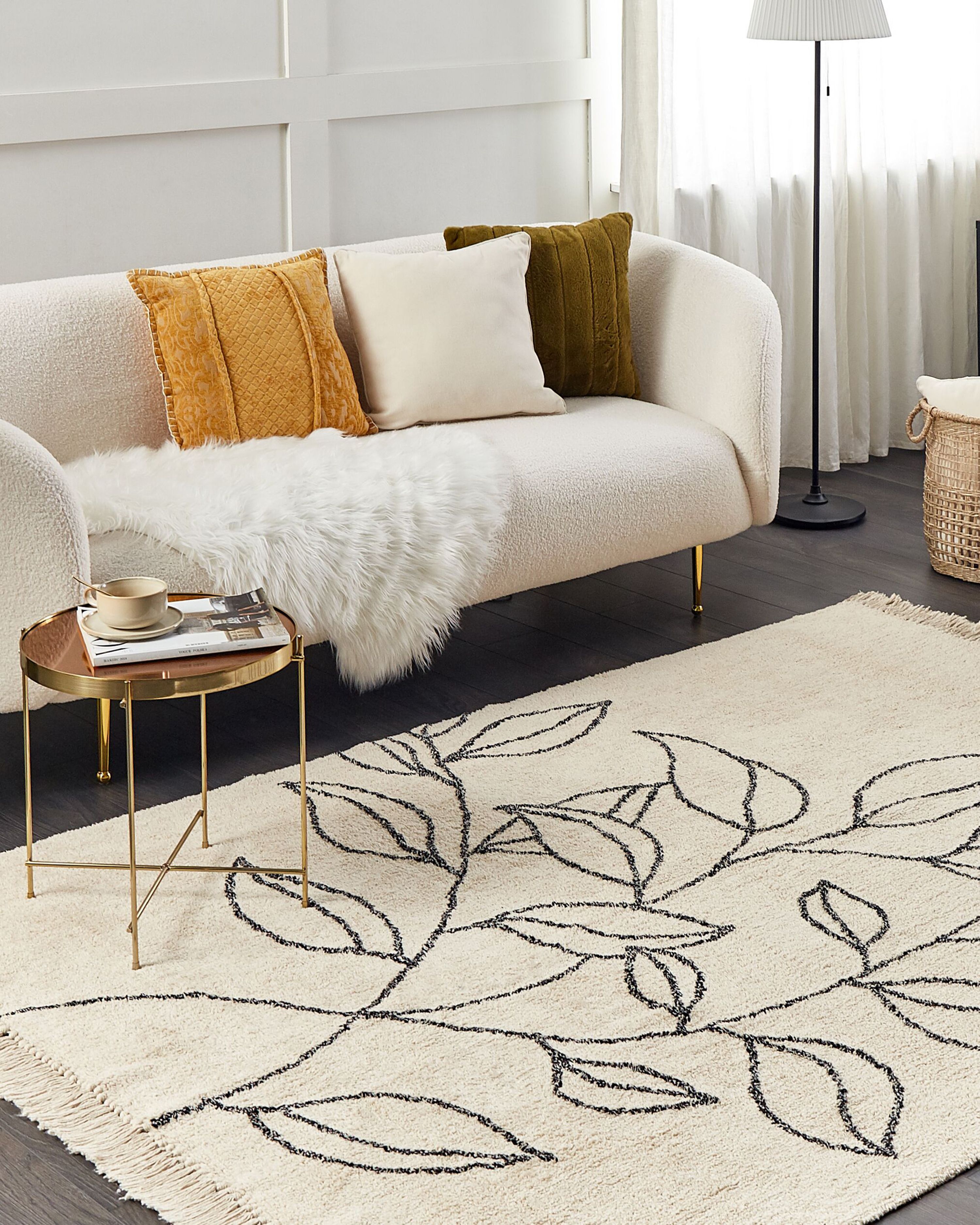 Rug SAZLI Beige 160 x 230 cm Cotton