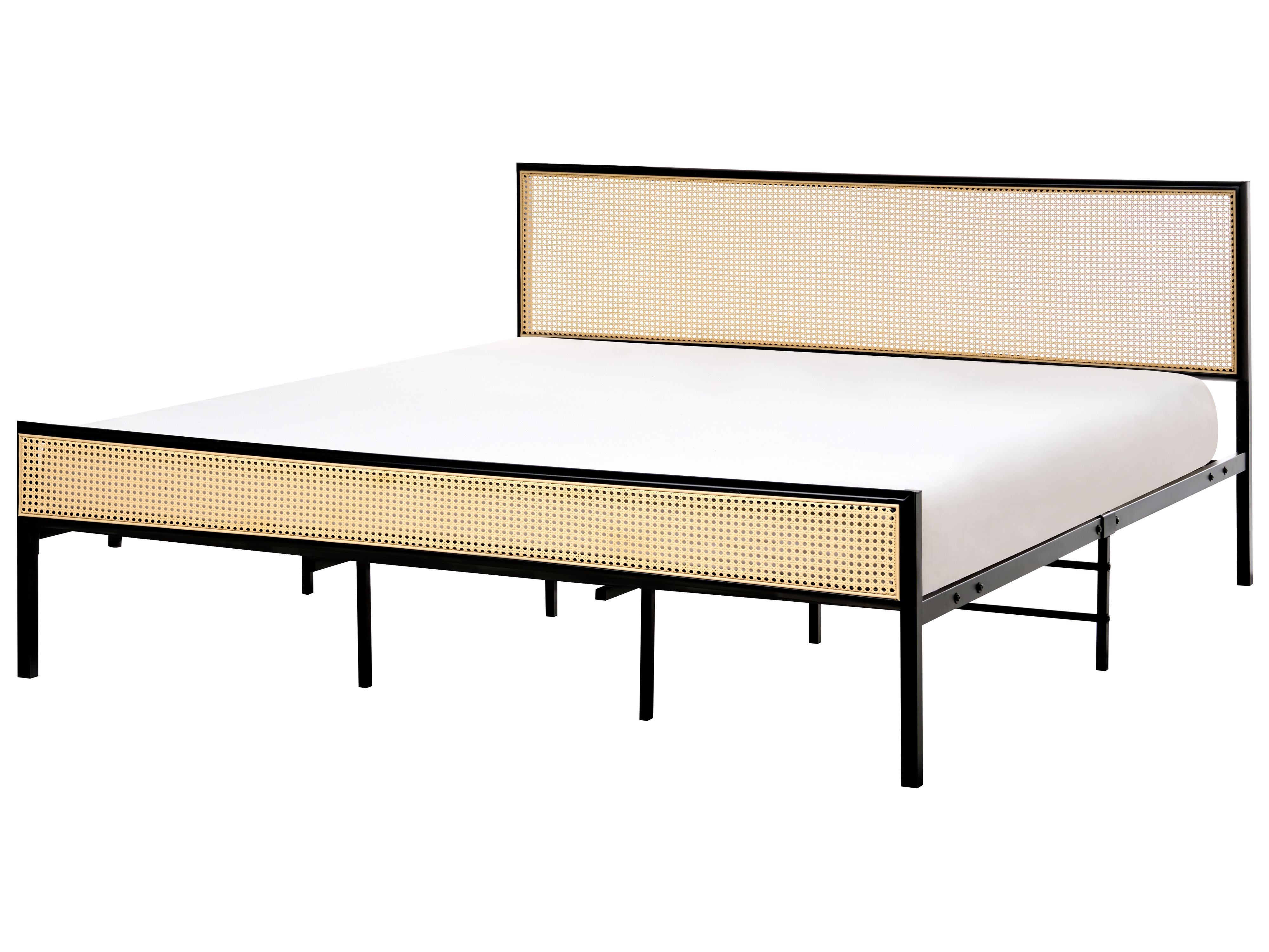 Bed PE Rattan AVANTON 180 x 200 cm (EU Super King) Black