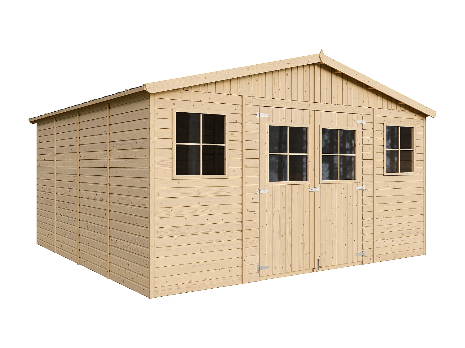 Abri de jardin en bois naturel - H246 x 418 x 420 cm/ 16 m²- M330