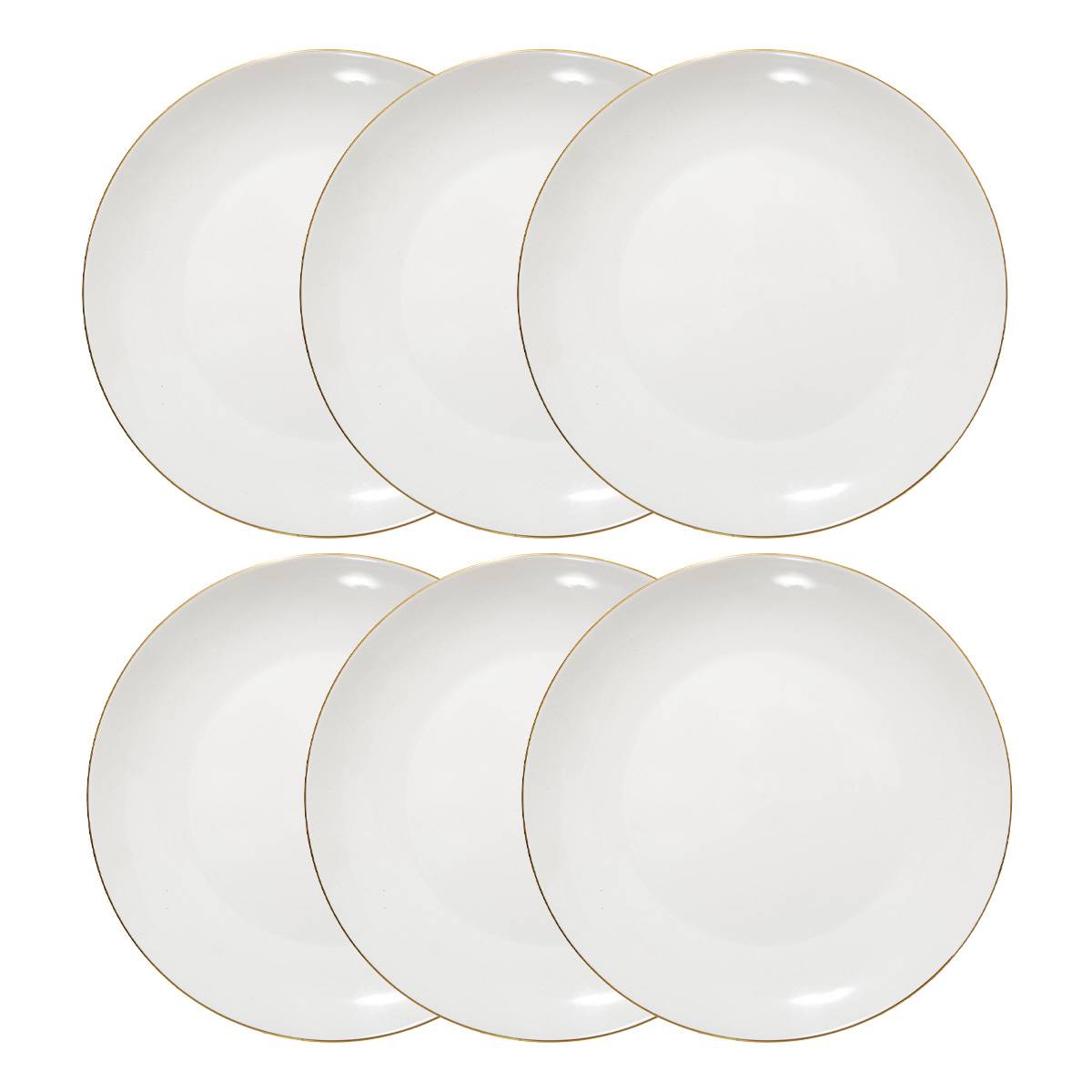 Set of 6 dinner plates "Petit Salon" D.27 cm, White