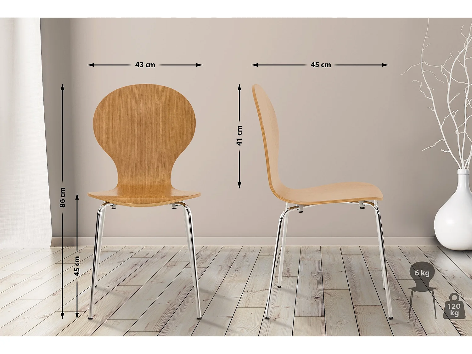 Chaise de conférence - Bois - Chêne - Diego
