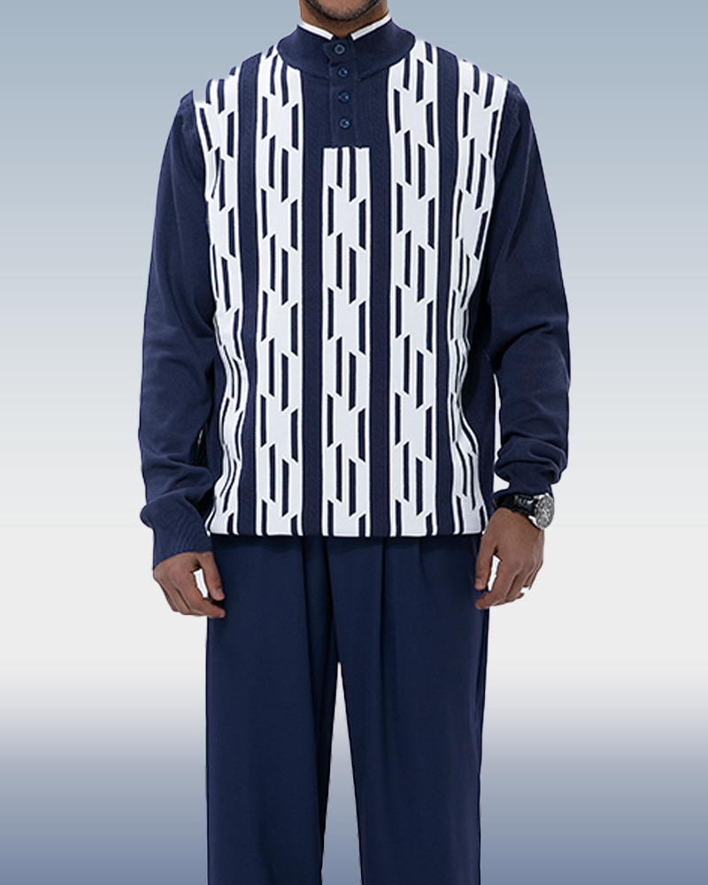 Suitmens Knitted Walking Suit Long Sleeve Suit 34