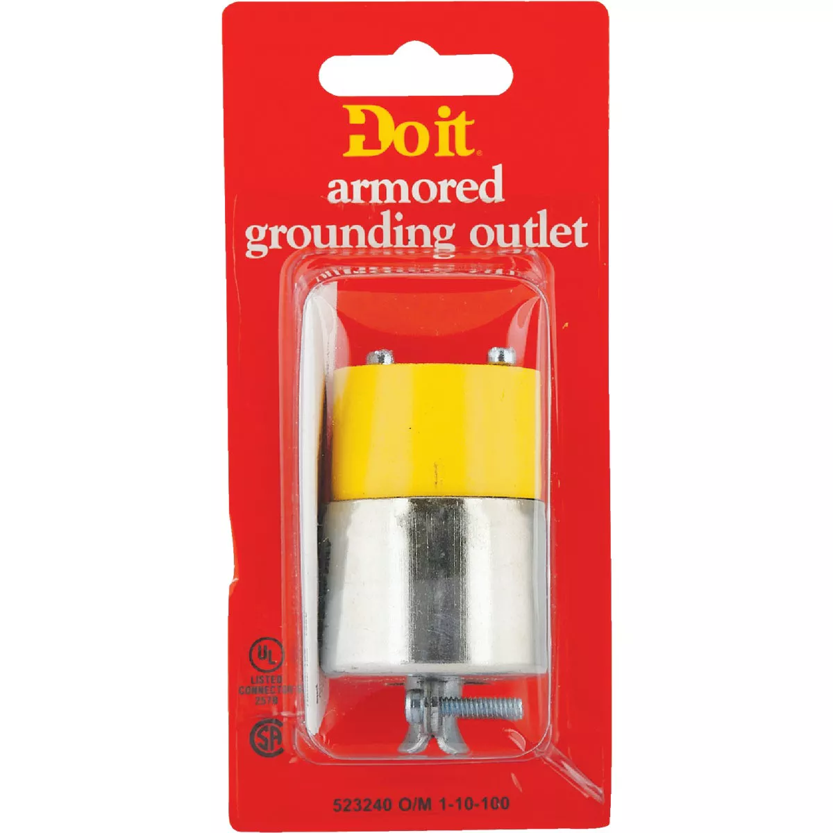 Do it 15A 125V 3-Wire 2-Pole Armored Cord Connector