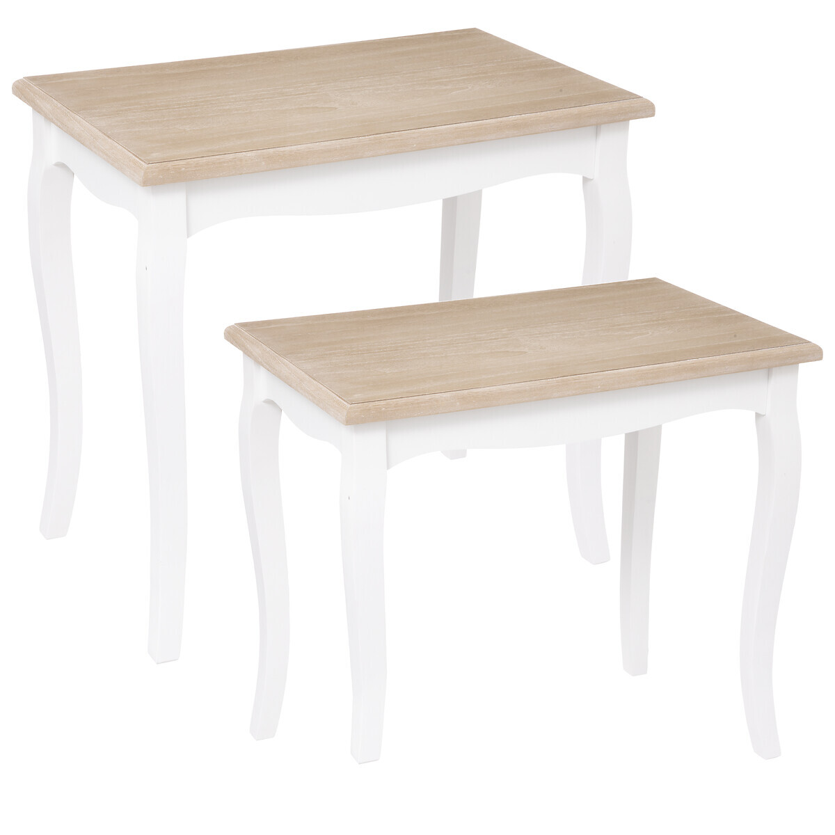 Nesting tables "Chrysa" Pine, White, L.48/60 cm