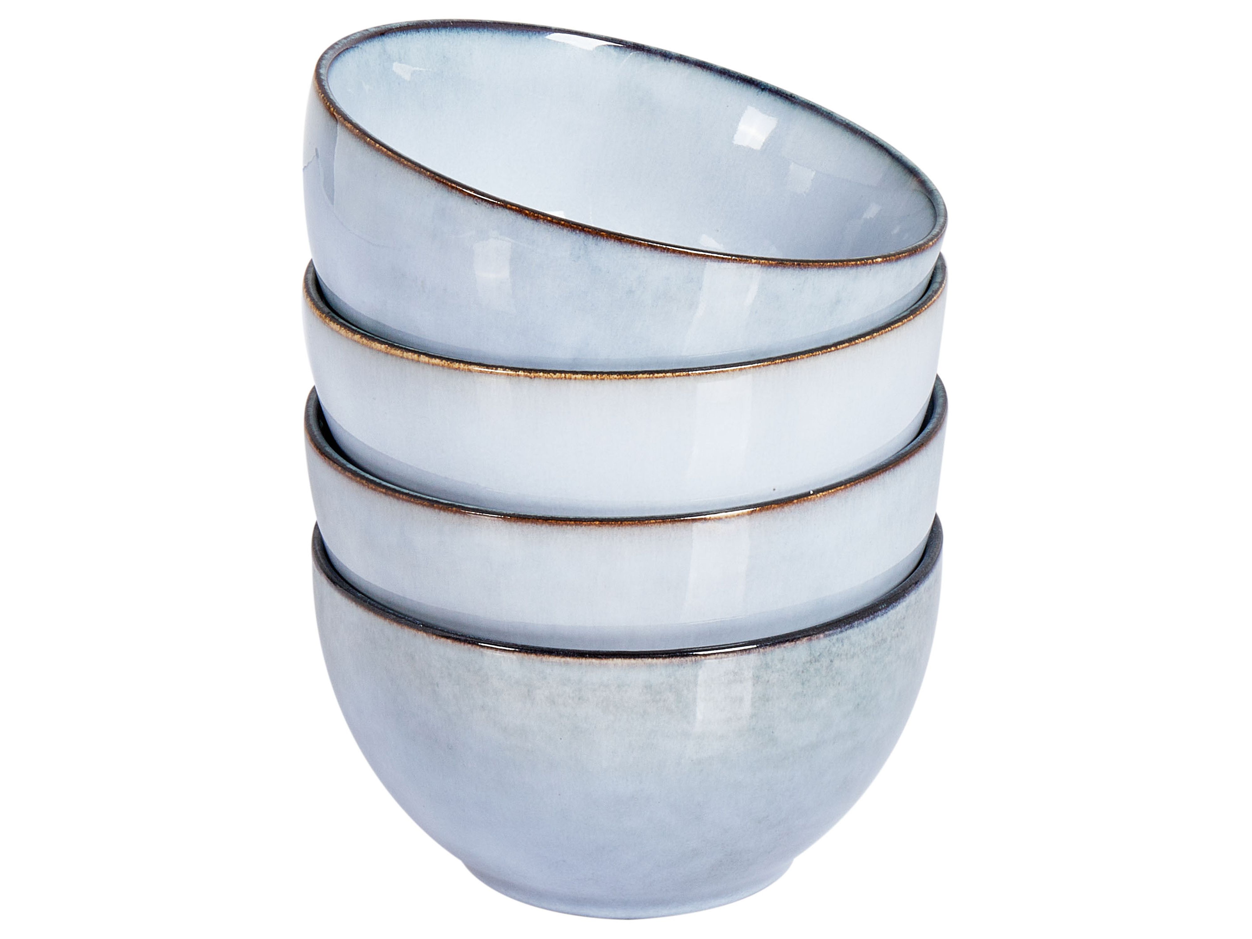 Set of 4 Bowls JUNIPER Stoneware Light Blue