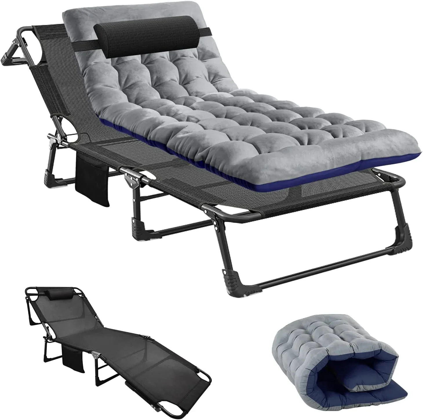 Slsy 5-Position Adjustable Folding Lounge Chair And Cot - 75.2" x 25.6" x 11.8" - Image 34 Slsy 5-Position Adjustable Folding Lounge Chair And Cot - 75.2" x 25.6" x 11.8" - Image 34