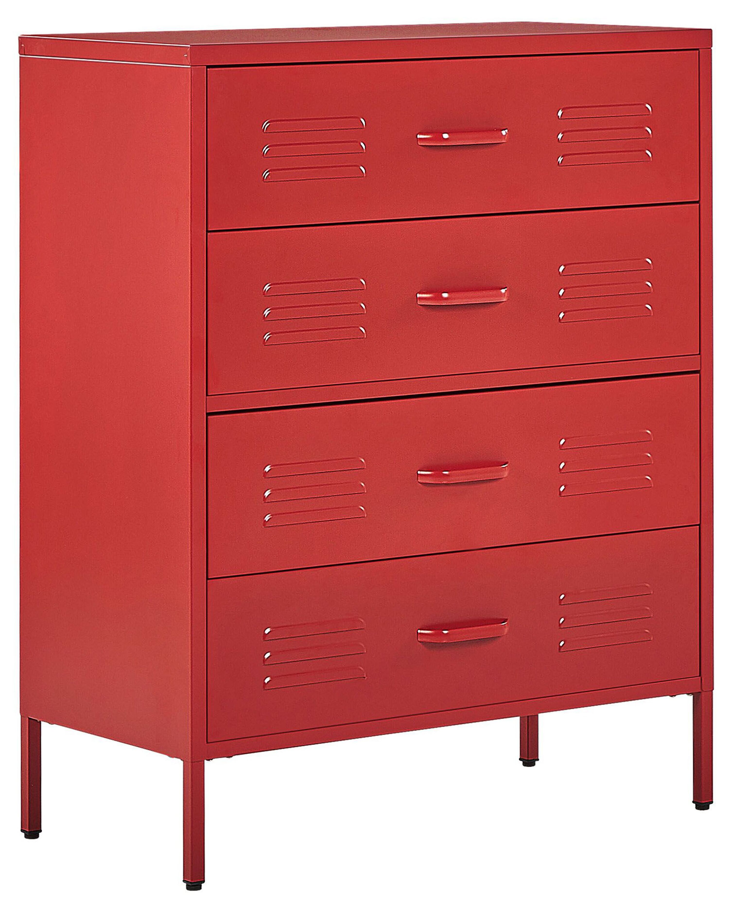Chest of Drawers ENAGO Metal Red
