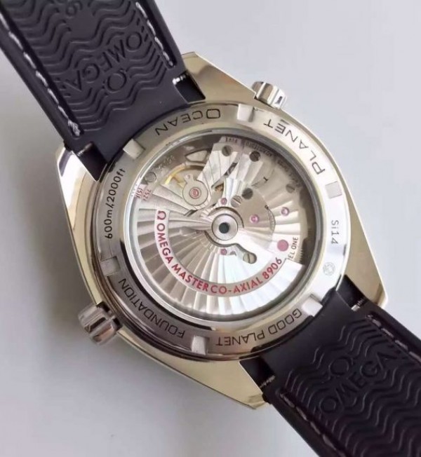 Replica Omega Planet Ocean 600M GMT Black/Silver Bezel Black Dial Rubber Strap A8906 - Top club