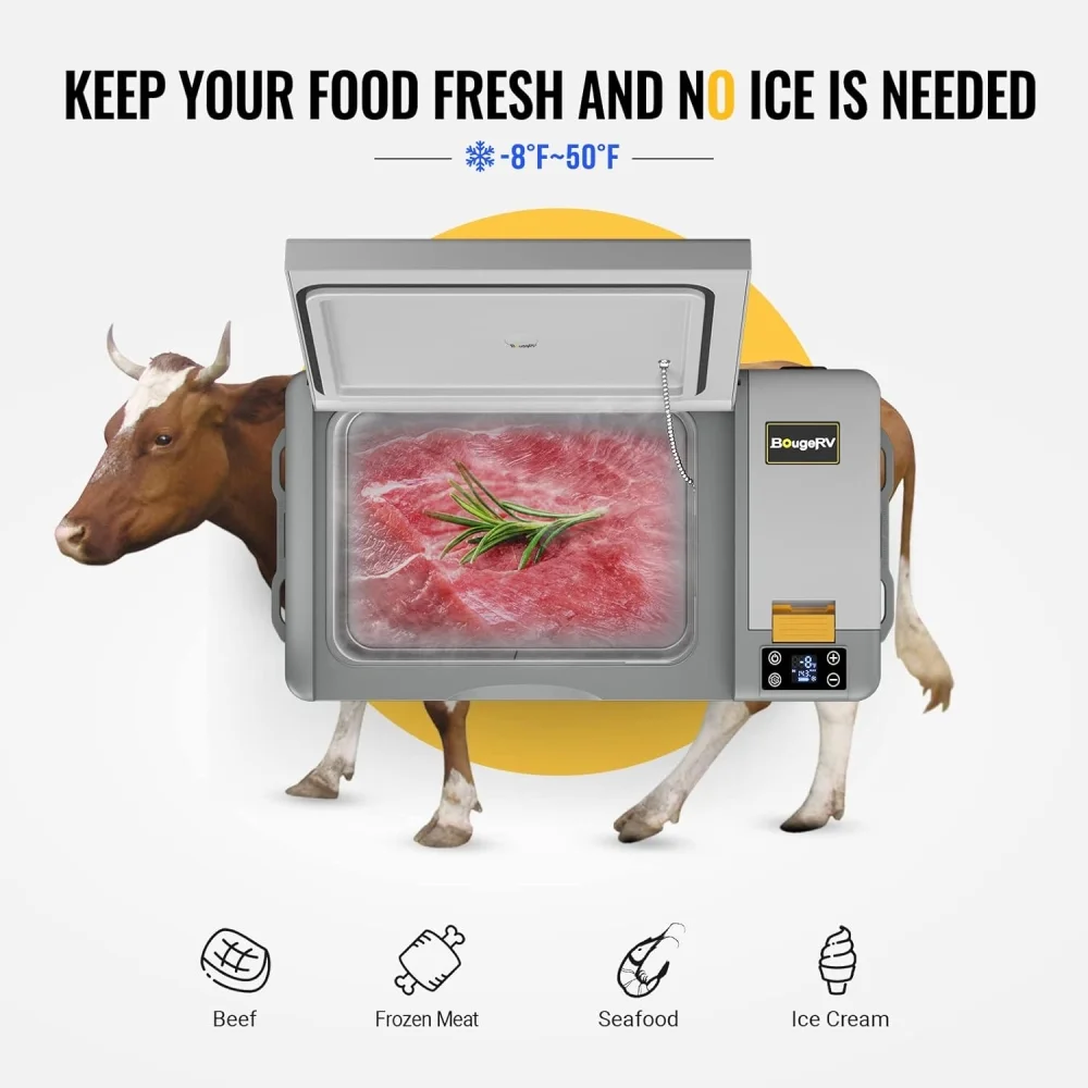 BougeRV Portable Car Refrigerator CRPRO 21 Qt, 12 Volt Fridge Compressor Freezer with -8℉~50℉ Cooling Range, 12V/24 DC & 110-240 AC for RV Truck Vehicle Boat Outdoor & Home Use Black - Image 9