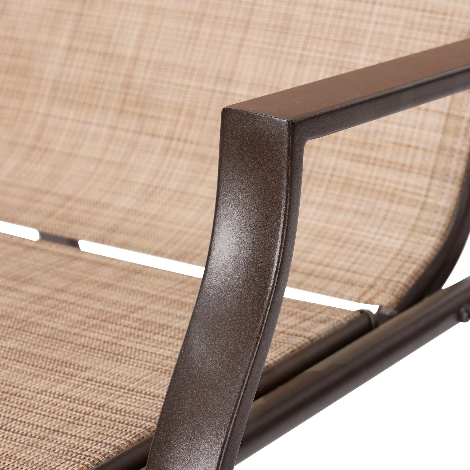 Mainstays Sand Dune Reclining Steel Outdoor Chaise Lounge - Set of 2, Beige/Black