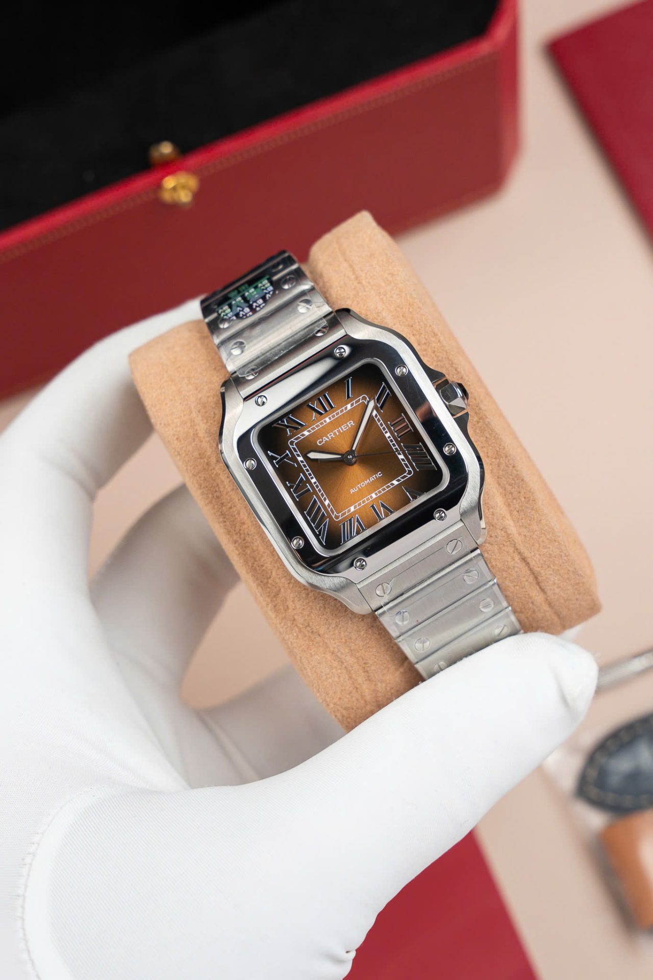 Cartier Santos WSA0065 Replica Watch Women Dial Brown BV Factory 35mm - Top club