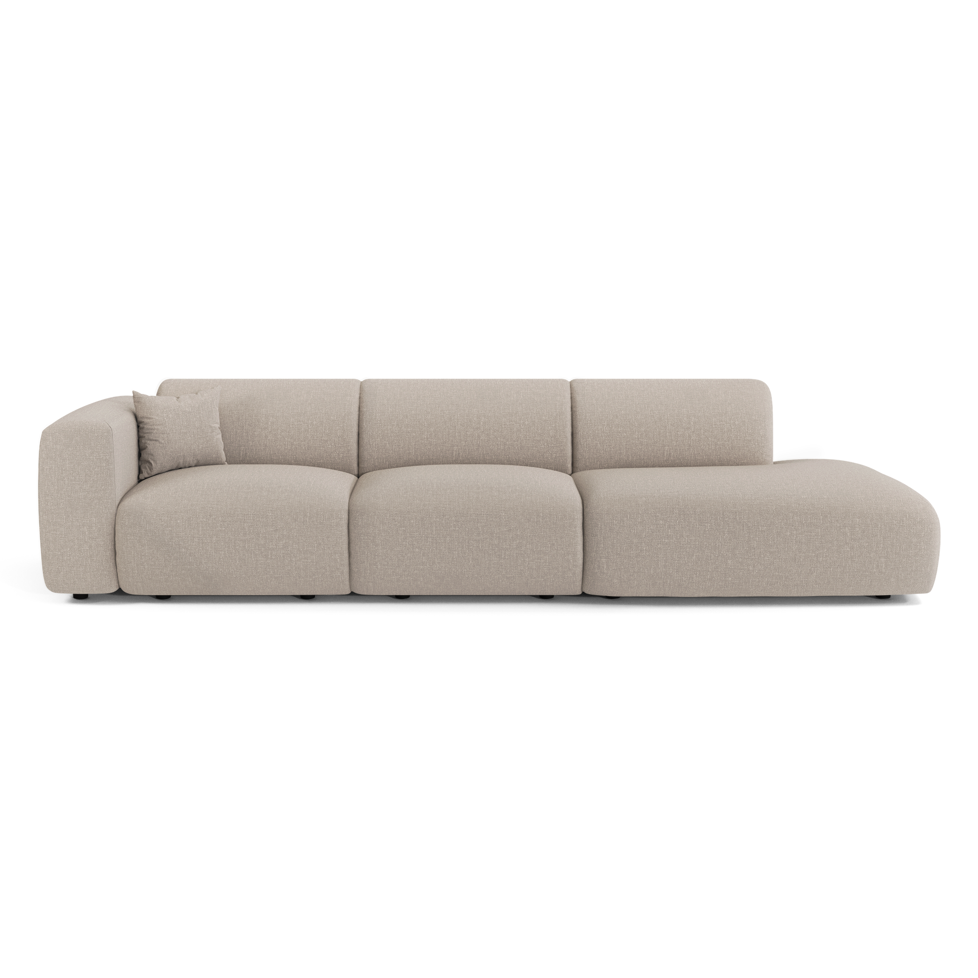 Rechte bank MYRA 5 personen Geweven stof Beige