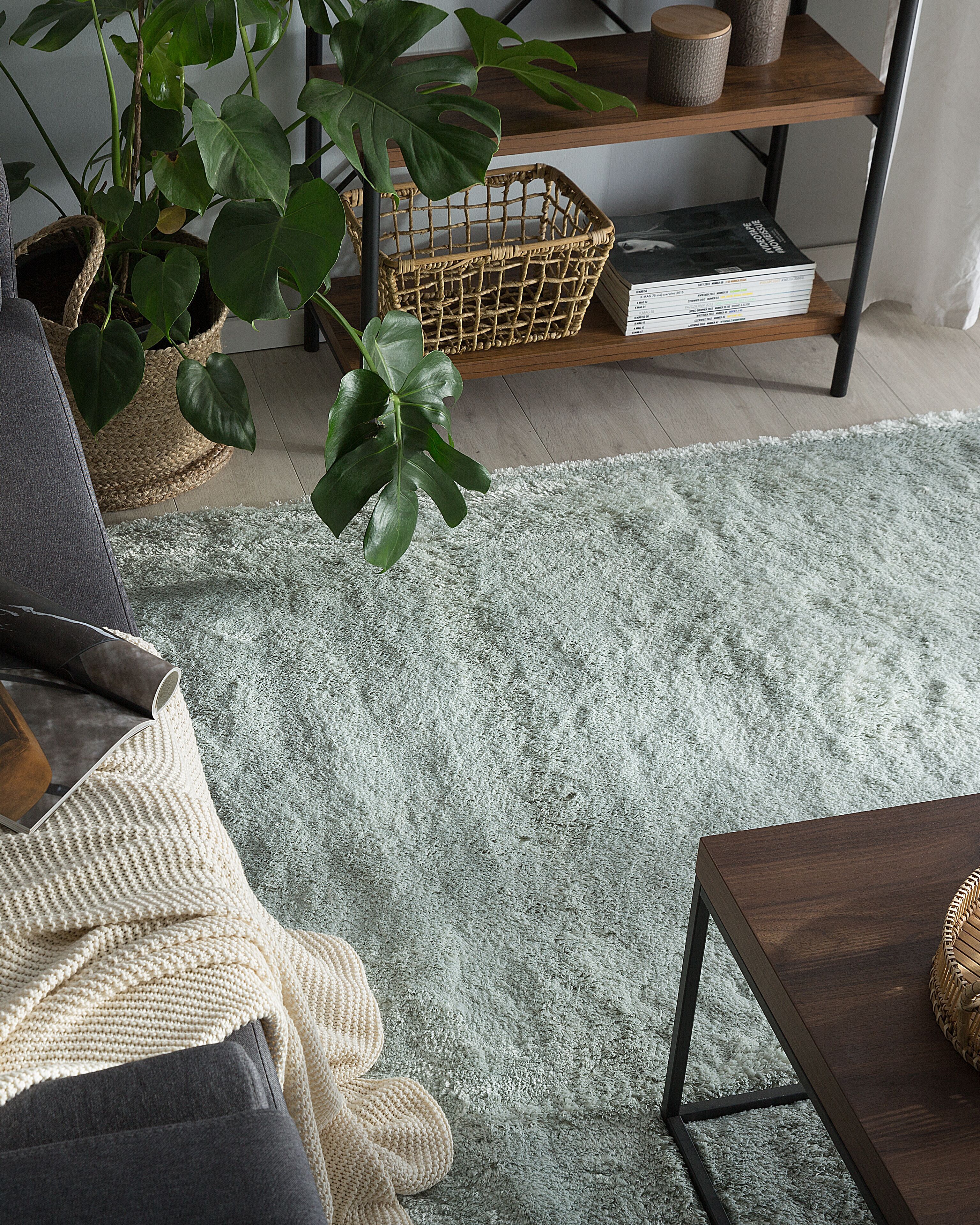 Shaggy Rug EVREN Mint Green 200 x 200 cm