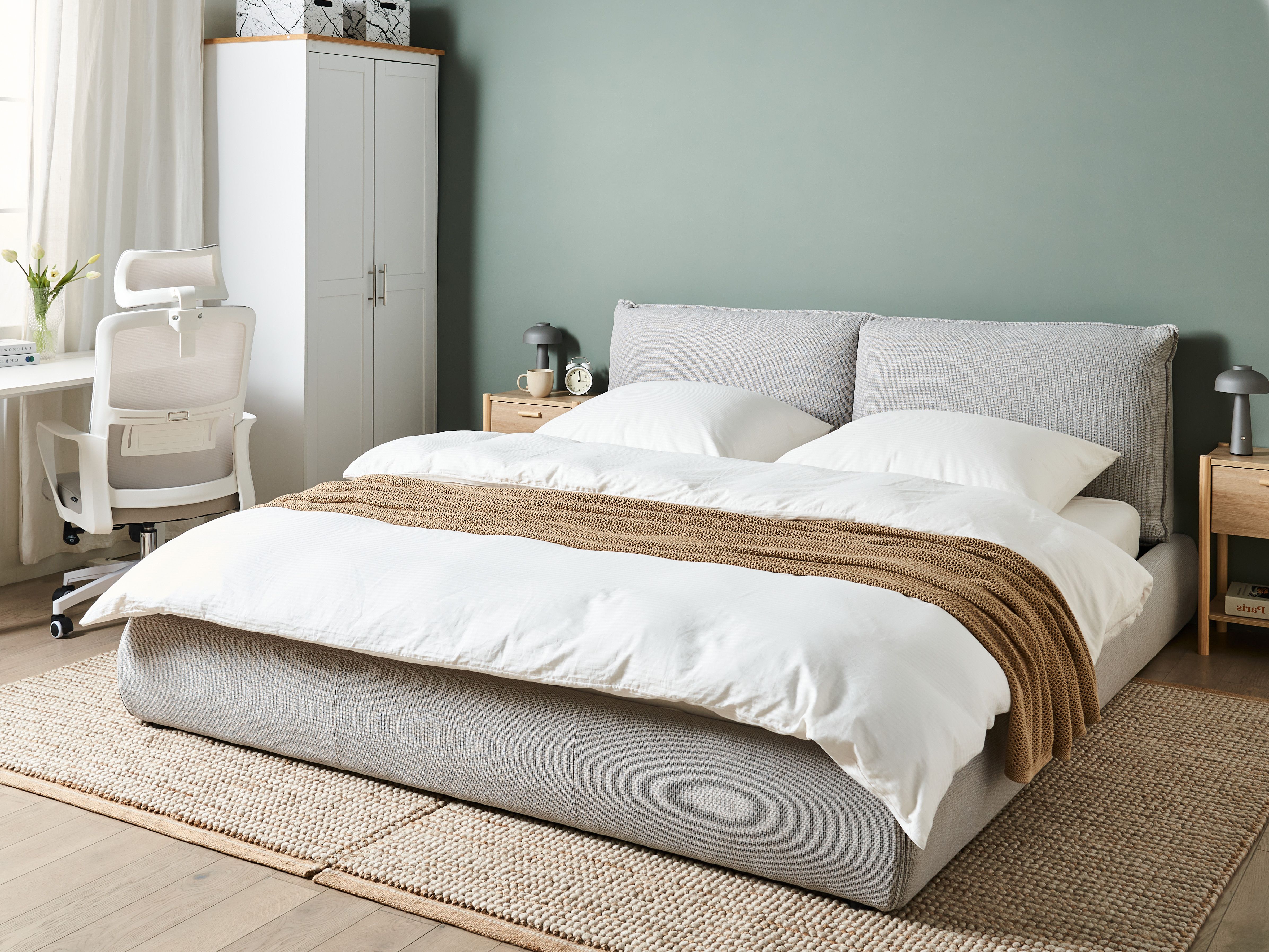 Waterbed Fabric VINAY 180 x 200 cm (EU Super King) Light Grey